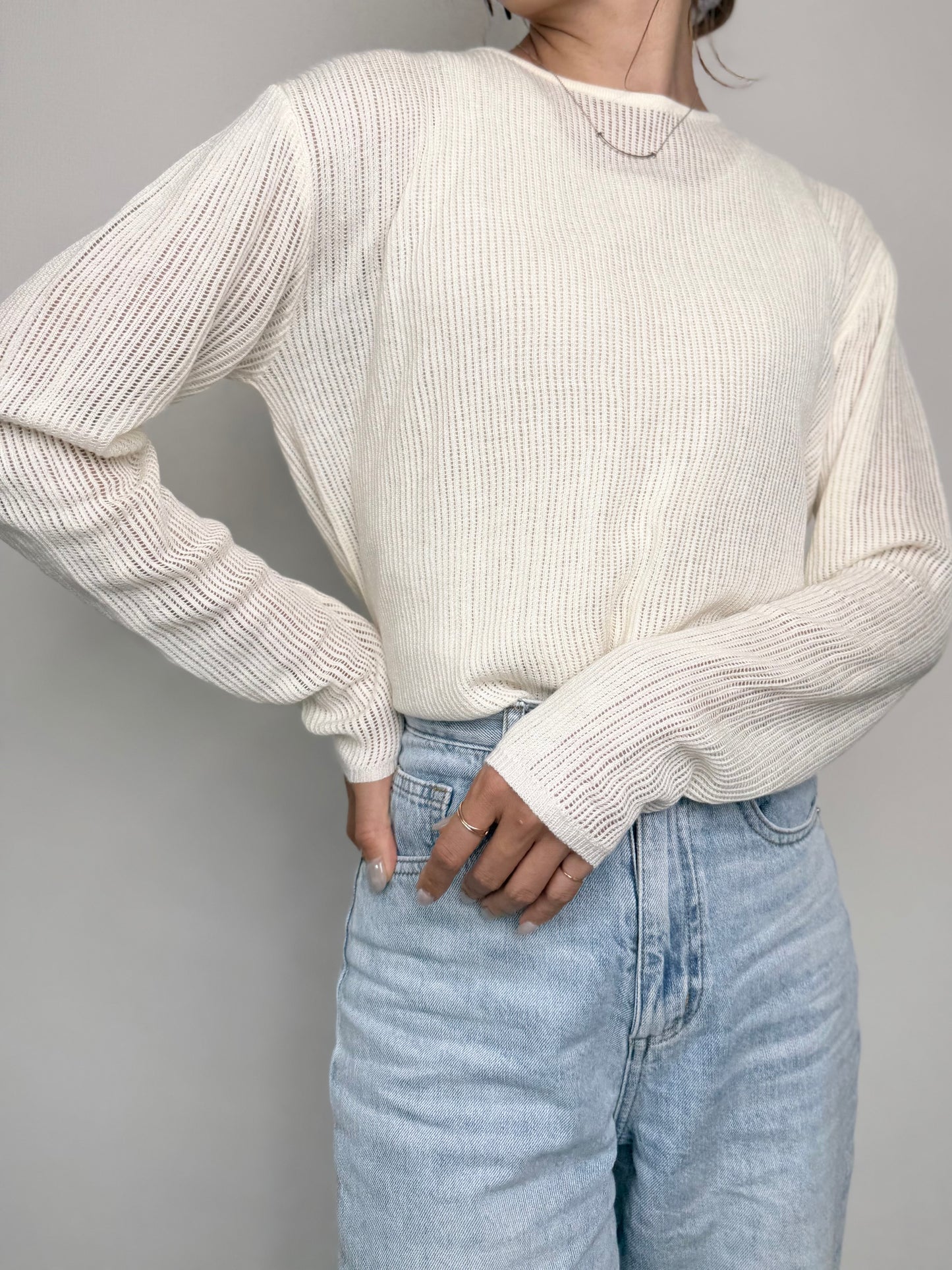 BACK RIBBON RIB KNIT