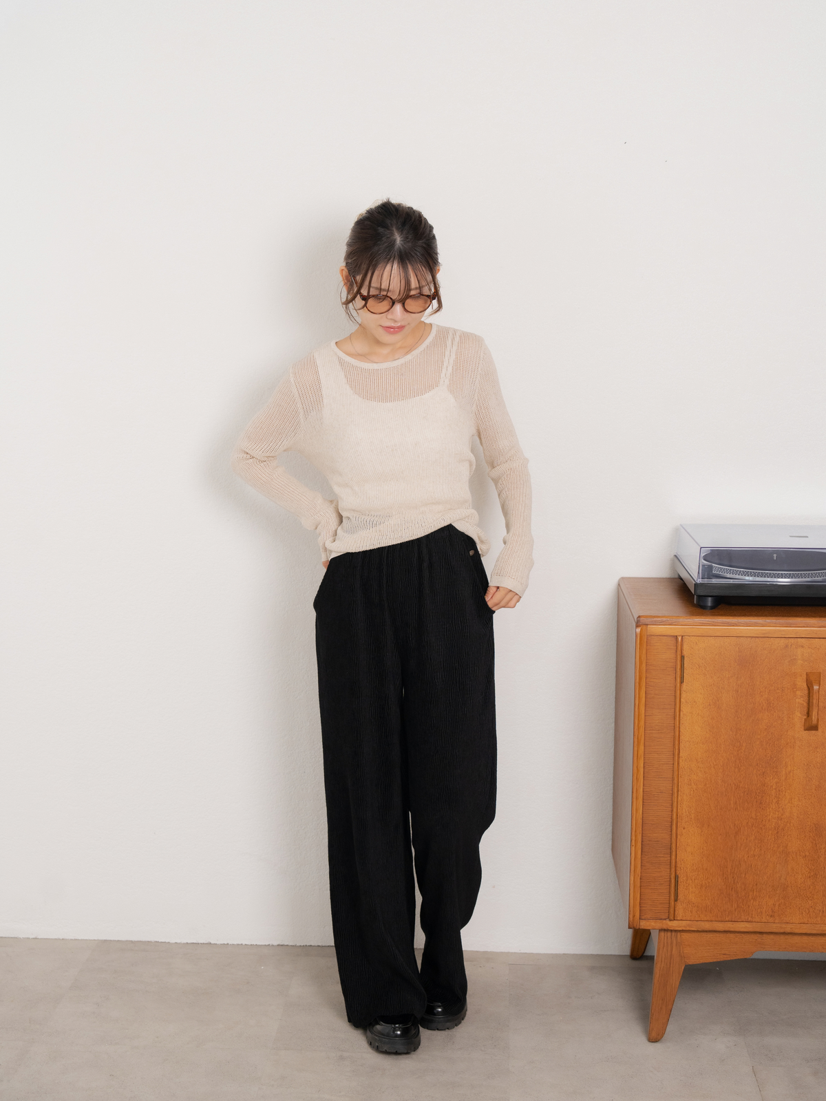 WAIST TIE SHEER KNIT【9/25(金)〜 販売】