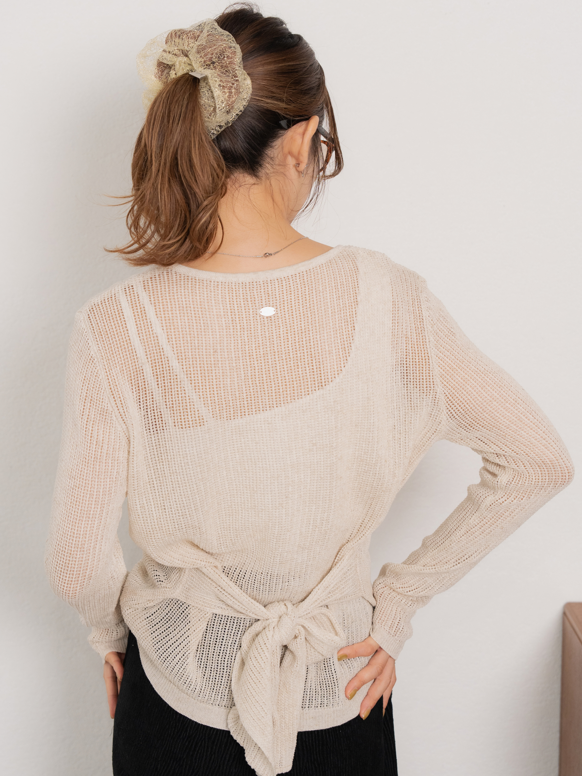 WAIST TIE SHEER KNIT【9/25(金)〜 販売】