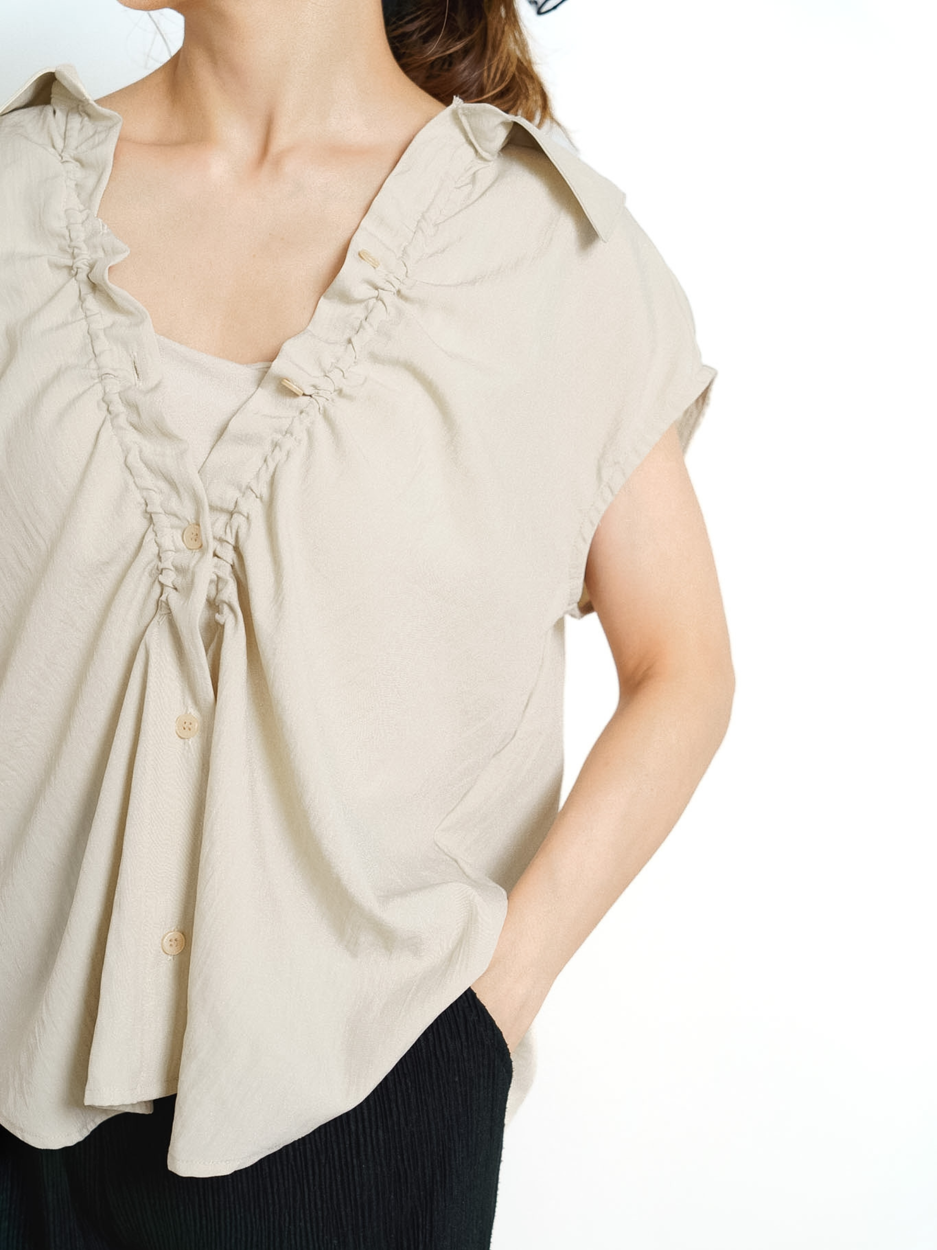 DRAWSTRING BLOUSE