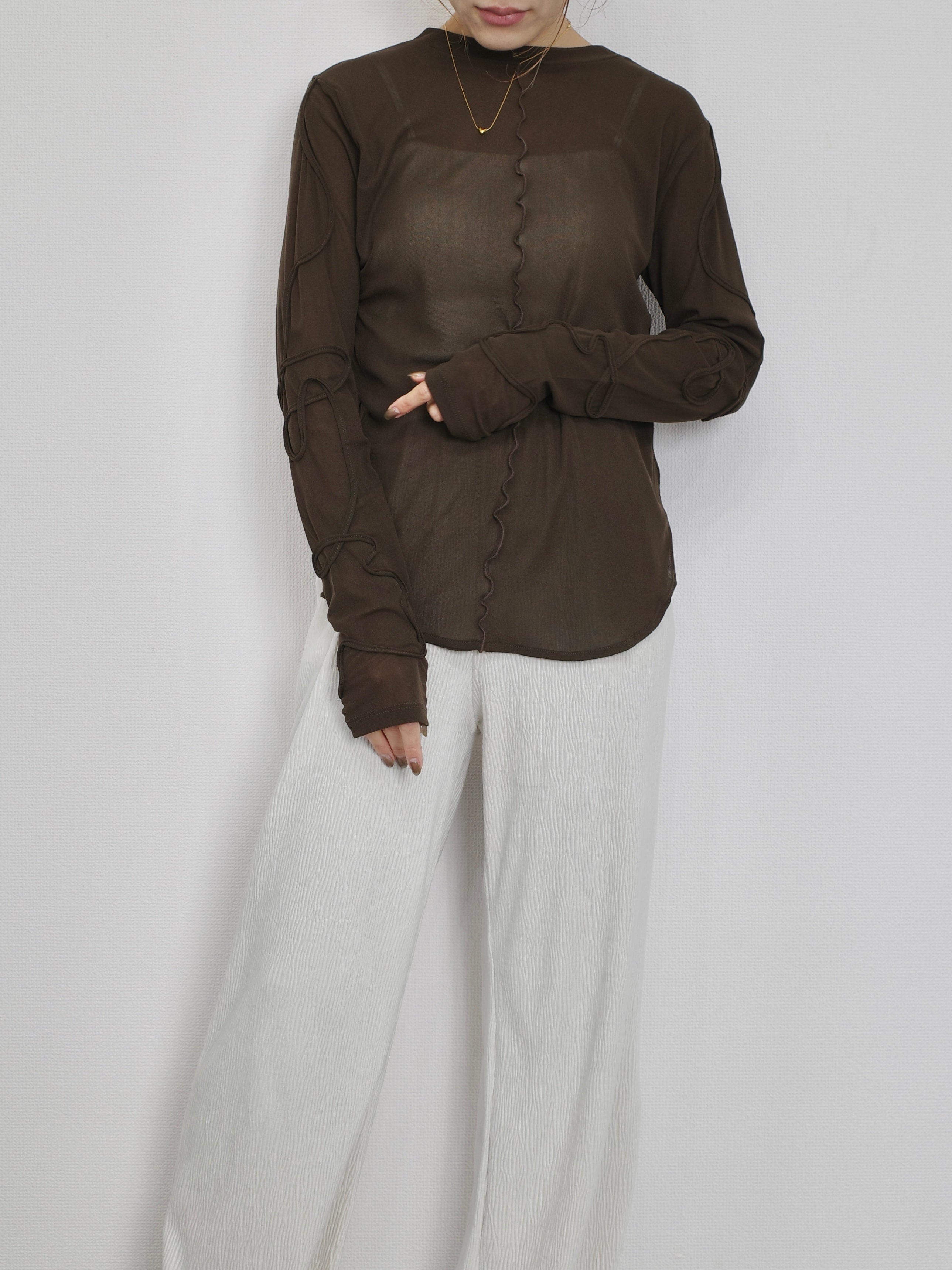 2WAY SHEER STITCH TOPS