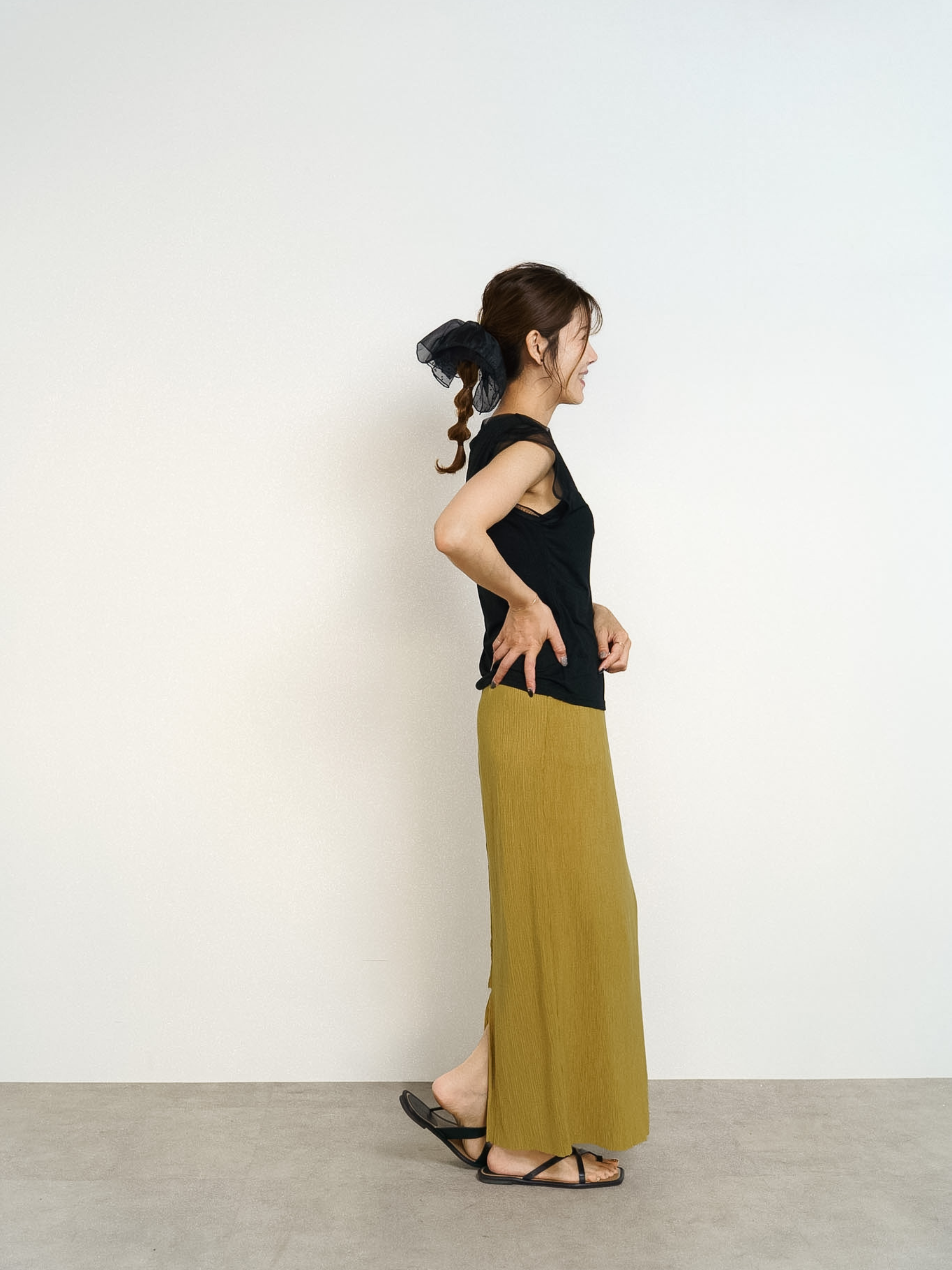 SHEER FRENCH SLEEVE TOP