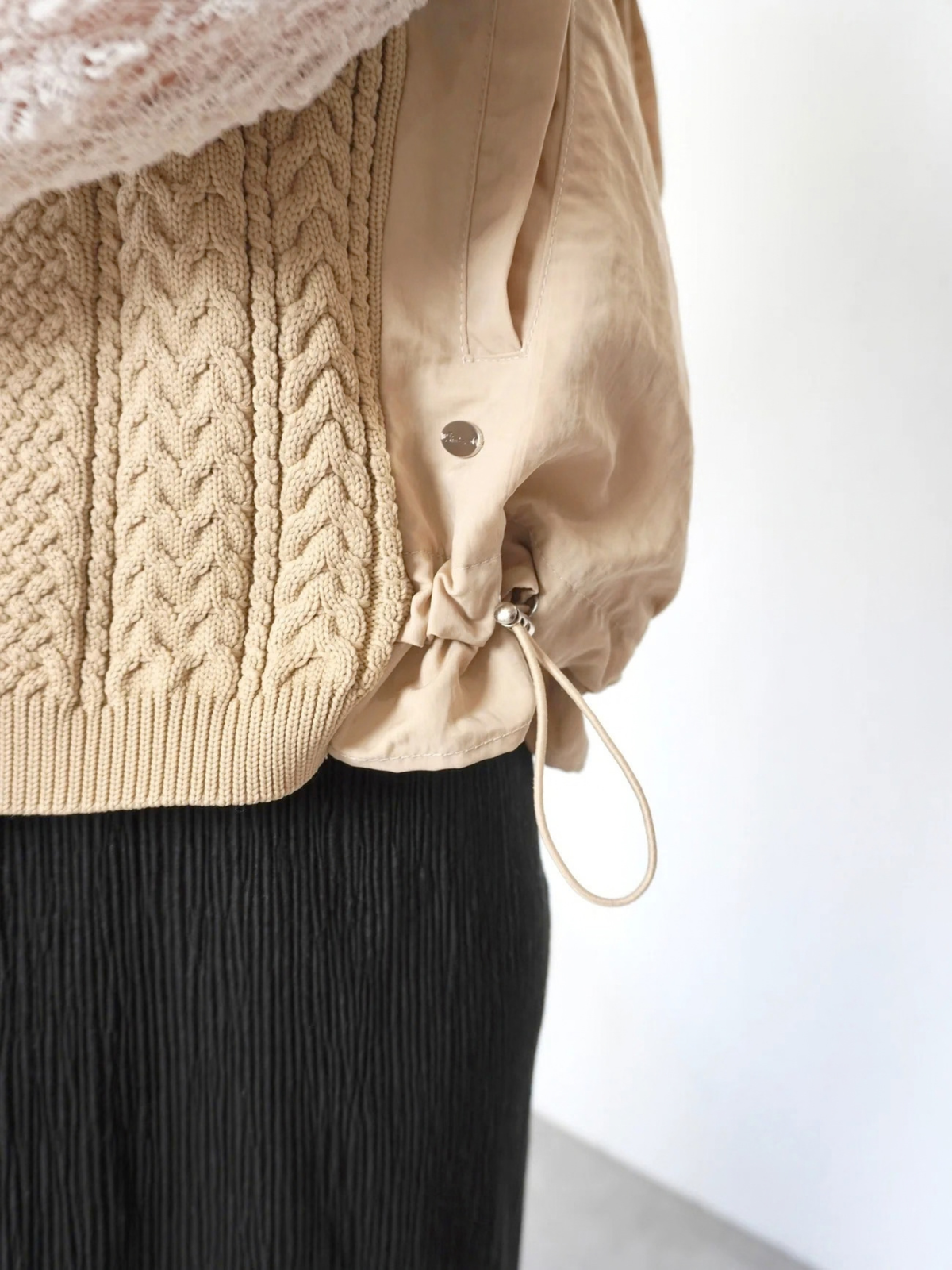 KNIT DOCKING HOODIE VEST【9/25(金)〜 販売】