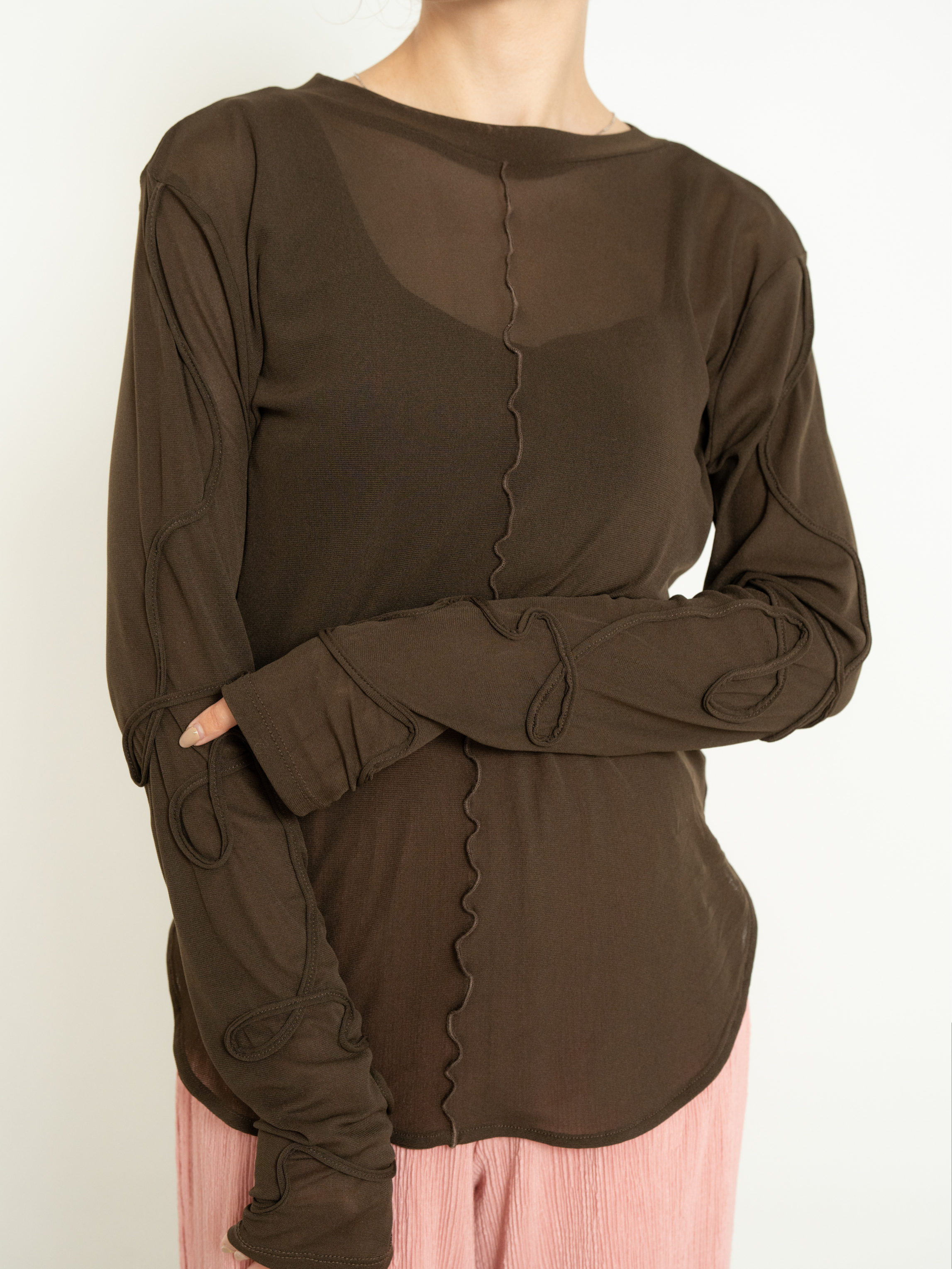 2WAY SHEER STITCH TOPS