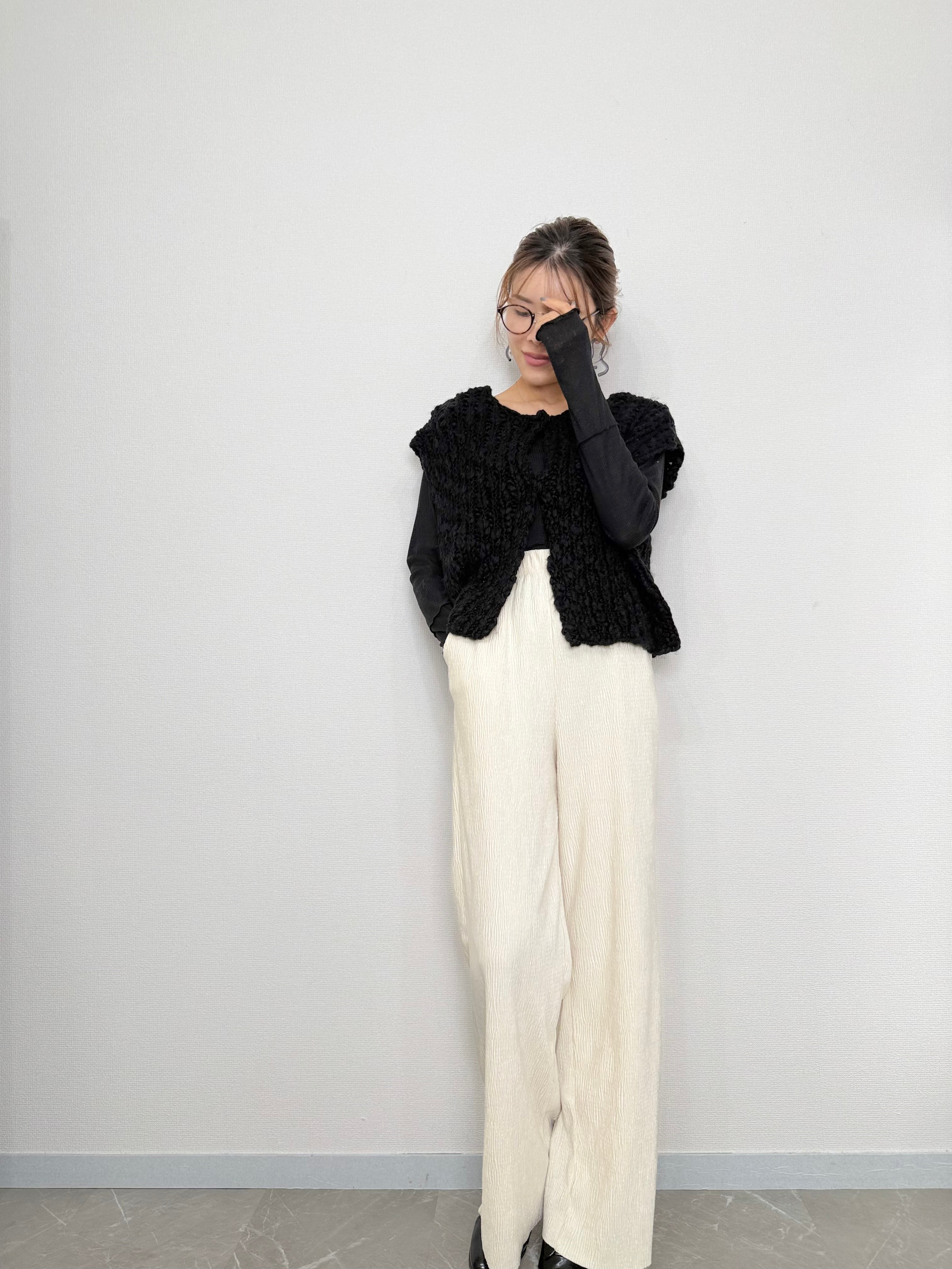 VELOUR LIKE STRAIGHT PANTS