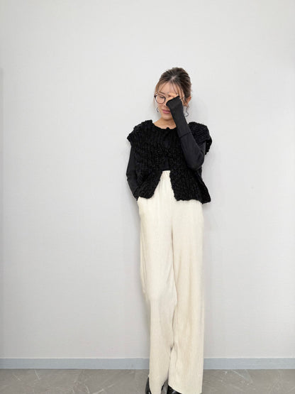 【NEW】ベロアライクストレートパンツ