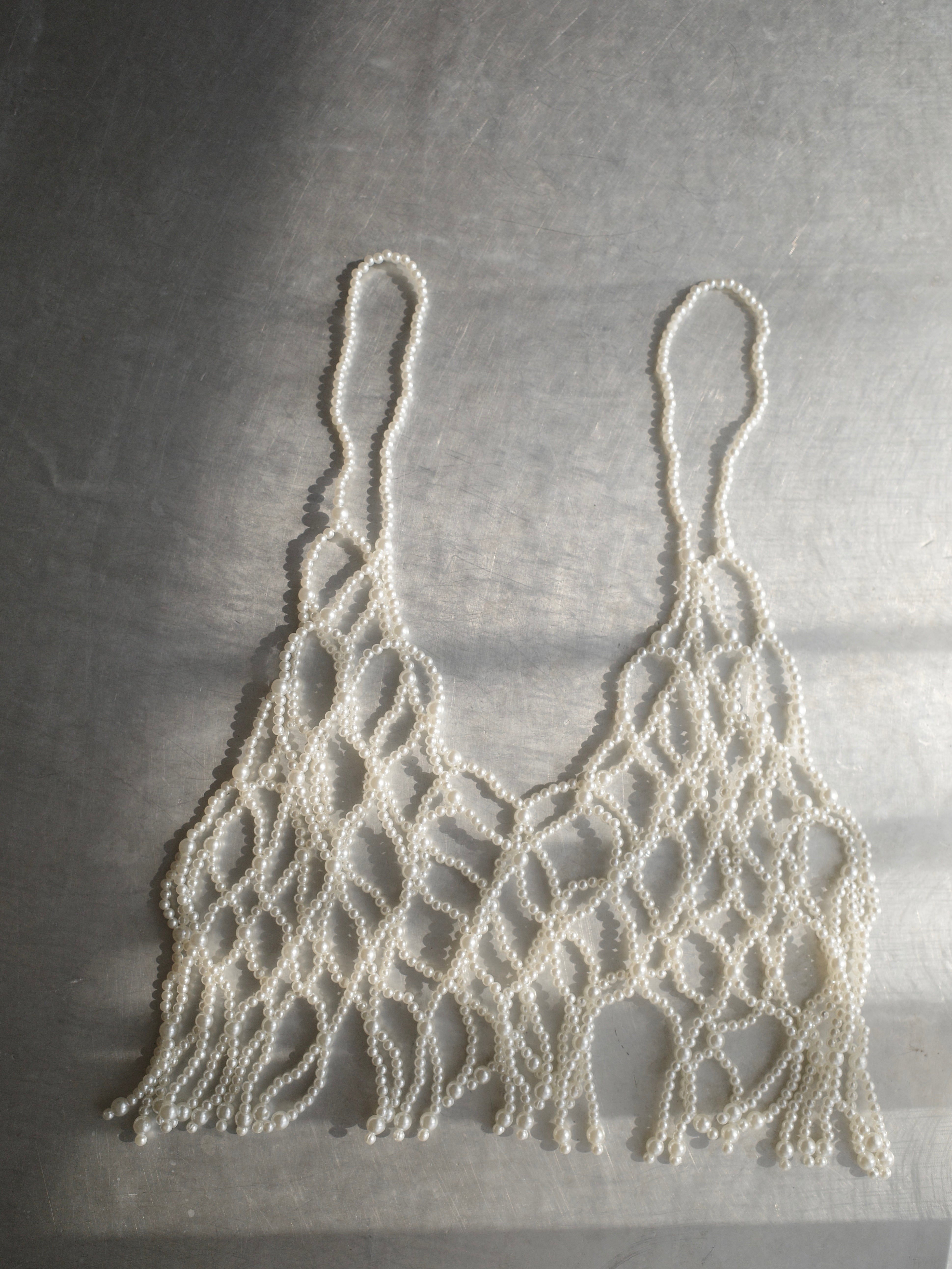 PEARL BEADS FRINGE VEST