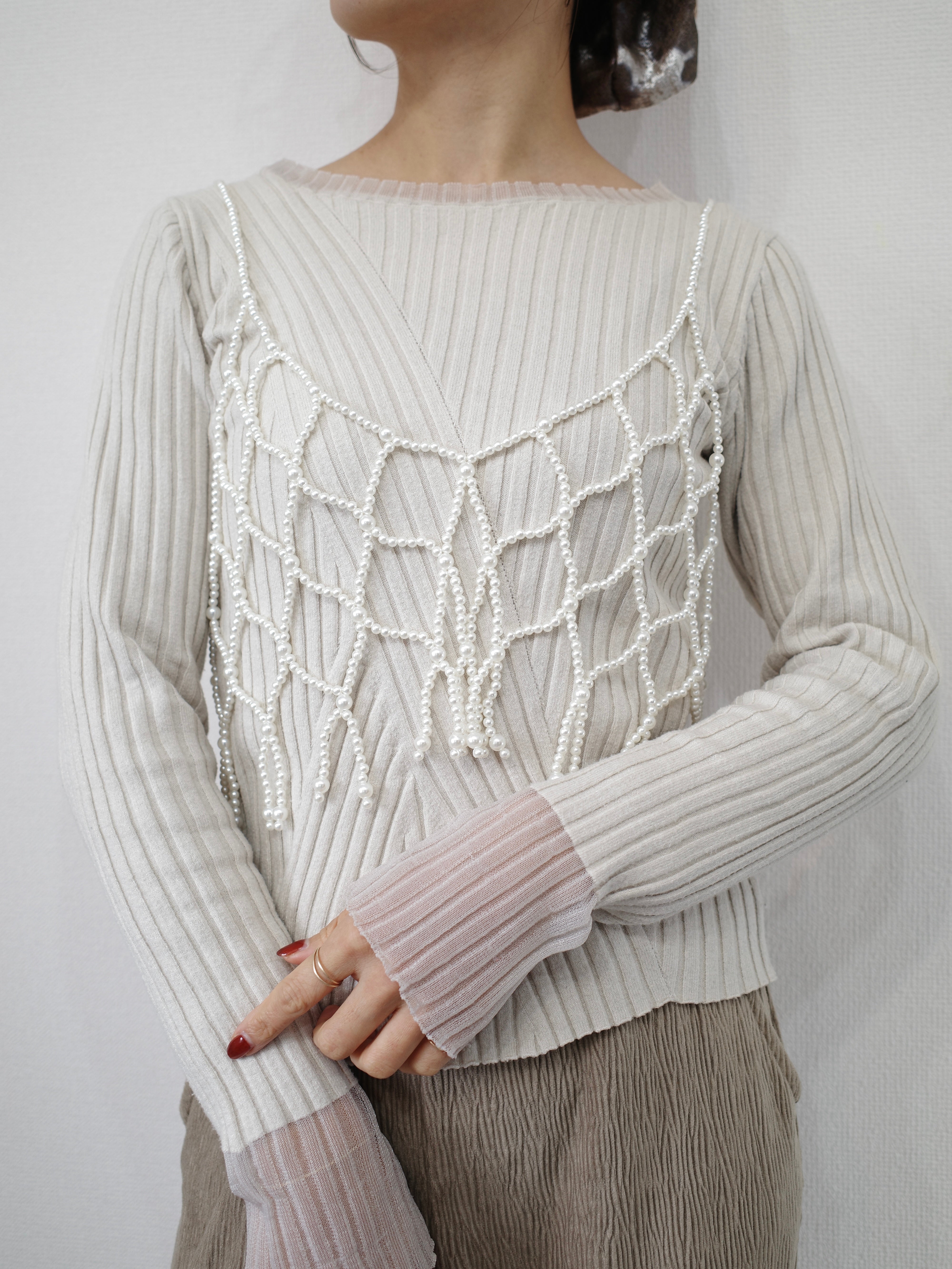 PEARL BEADS FRINGE VEST