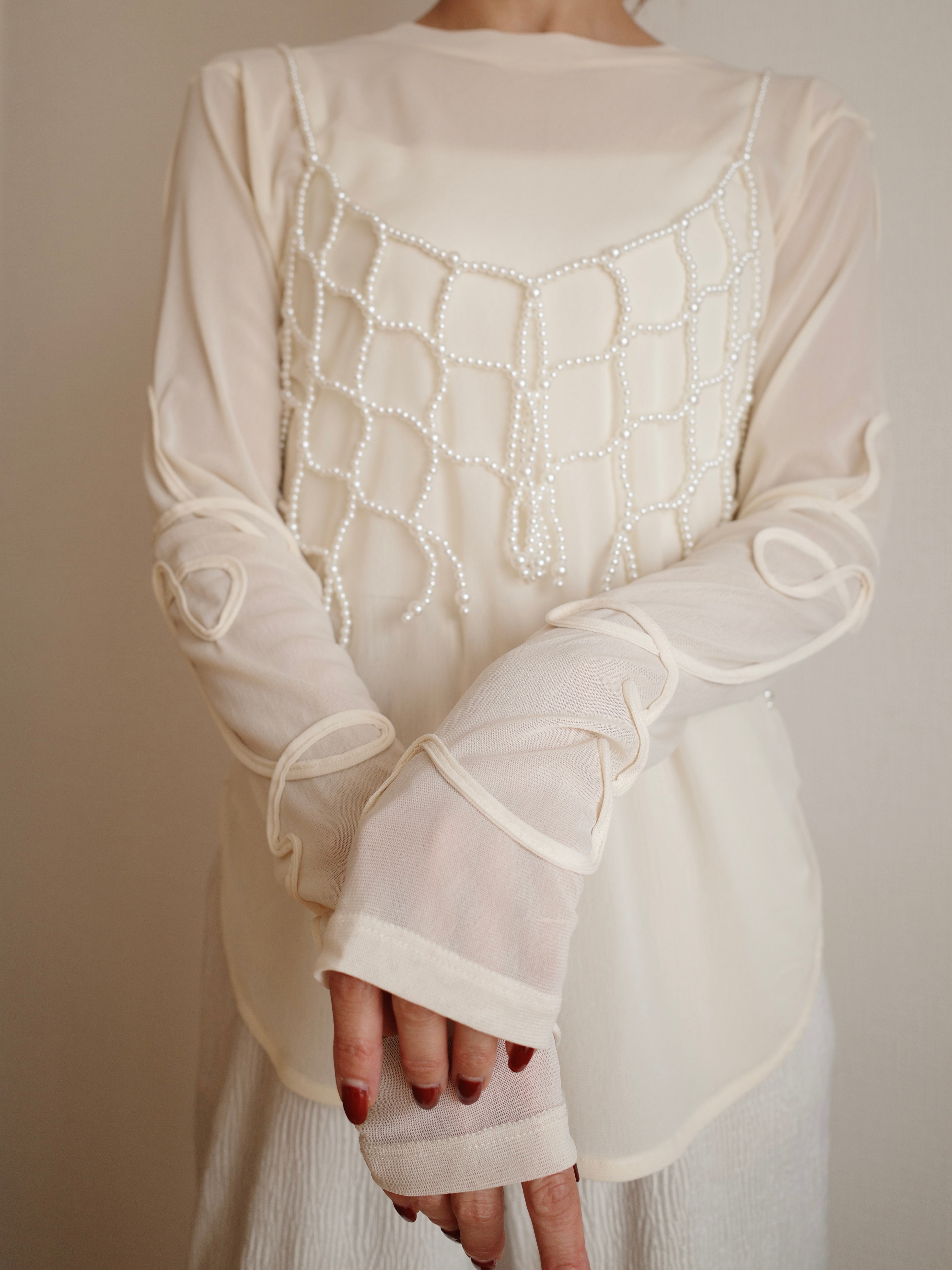 2WAY SHEER STITCH TOPS