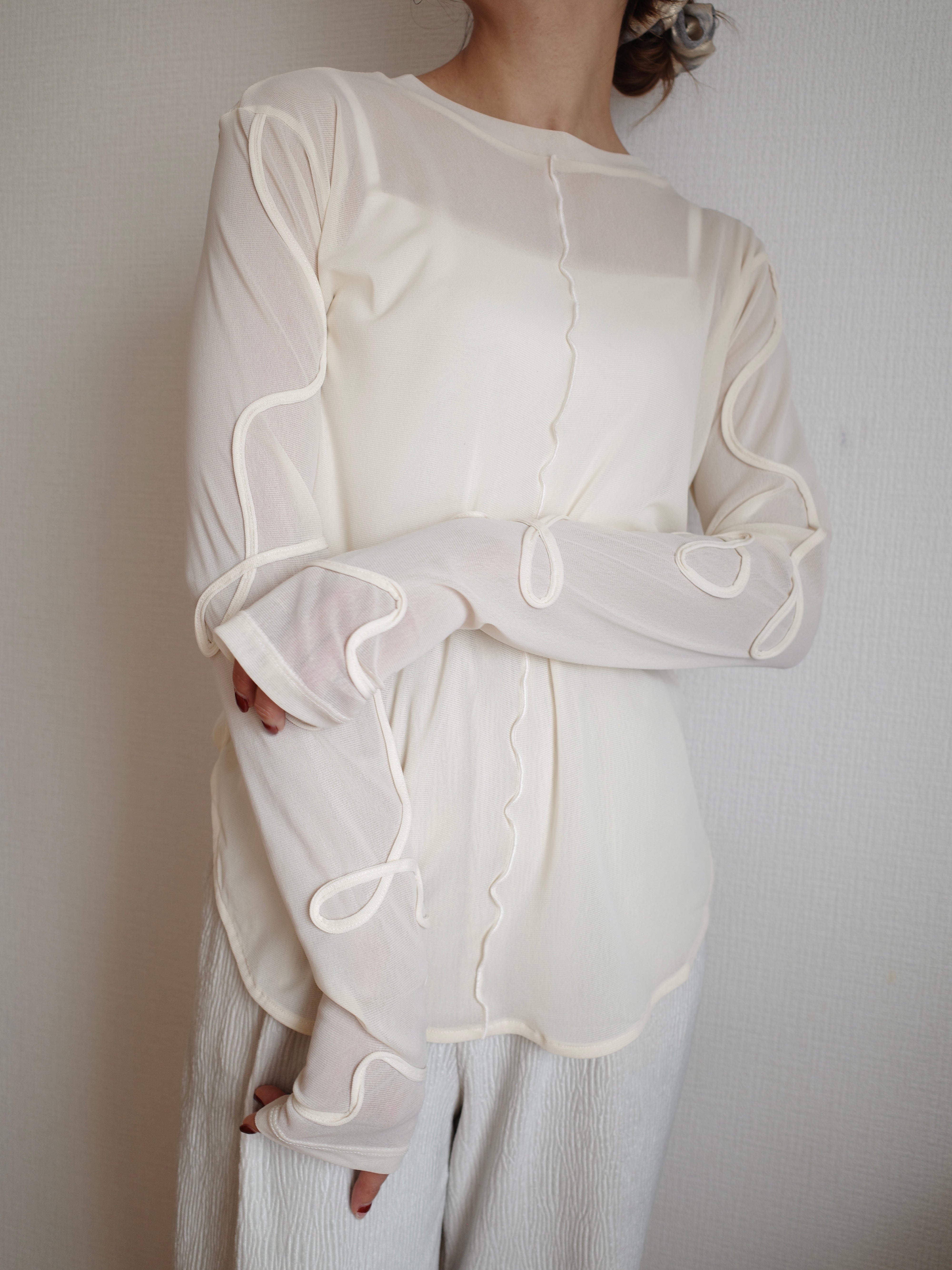 2WAY SHEER STITCH TOPS