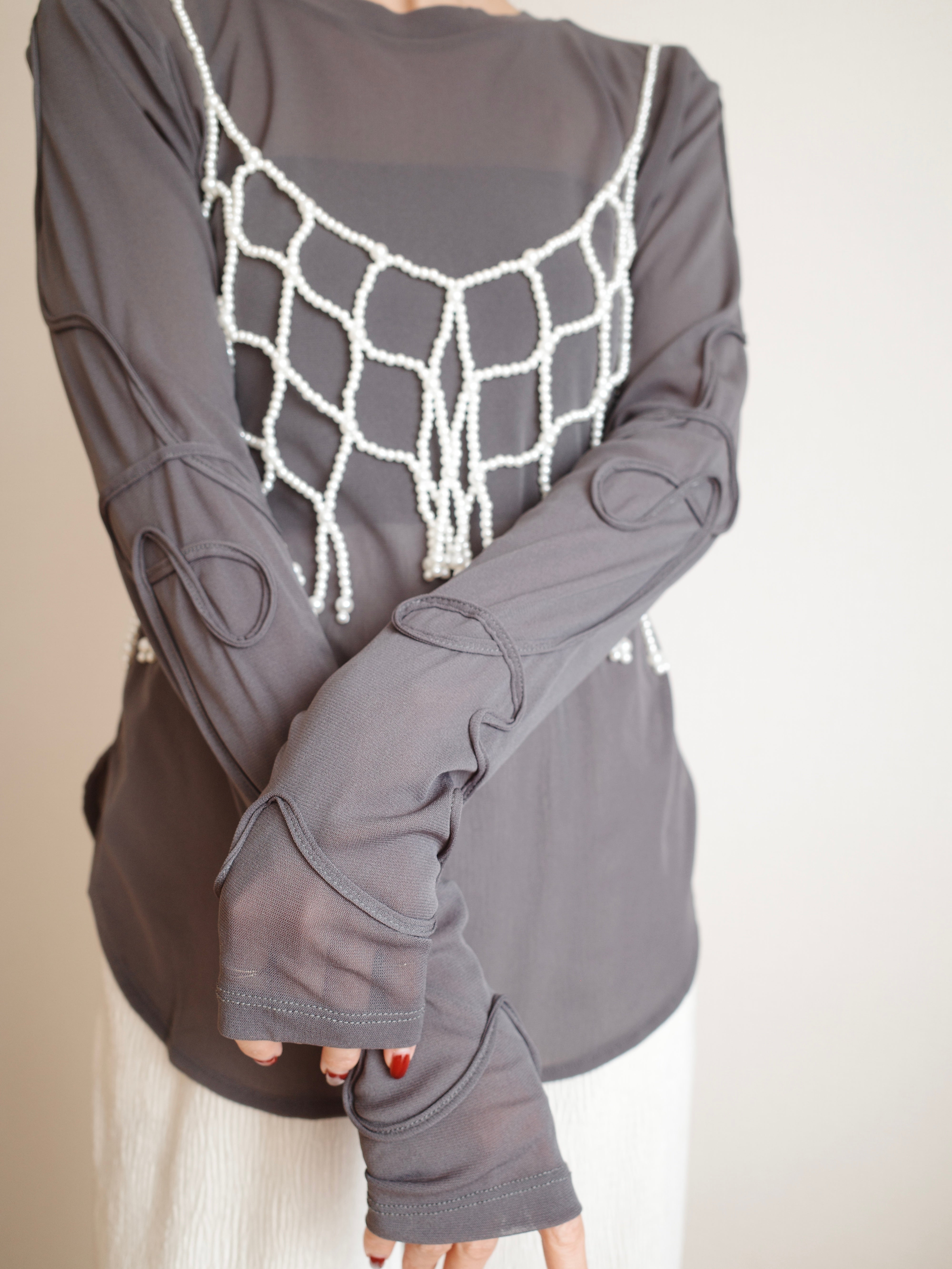 2WAY SHEER STITCH TOPS