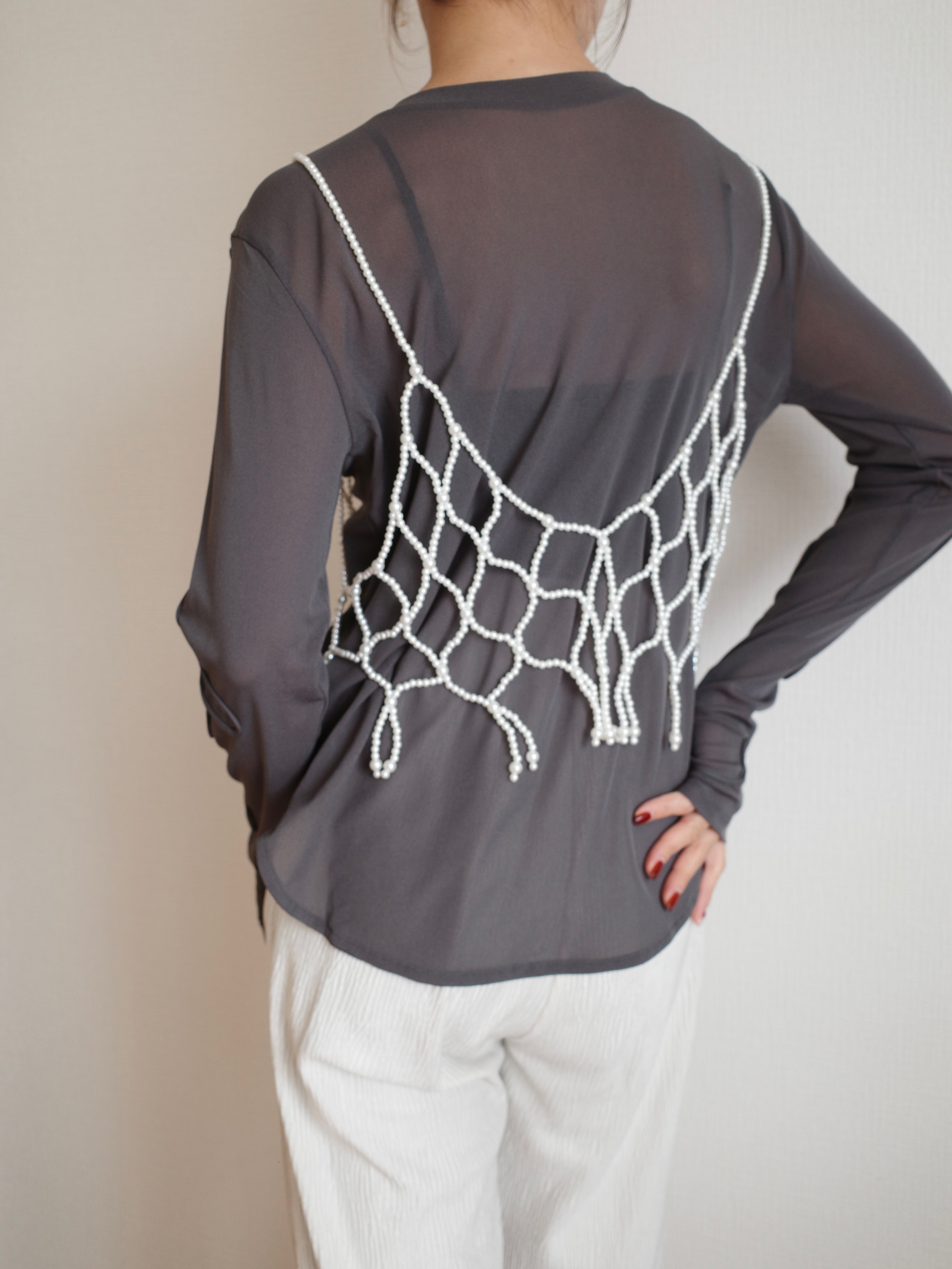 PEARL BEADS FRINGE VEST