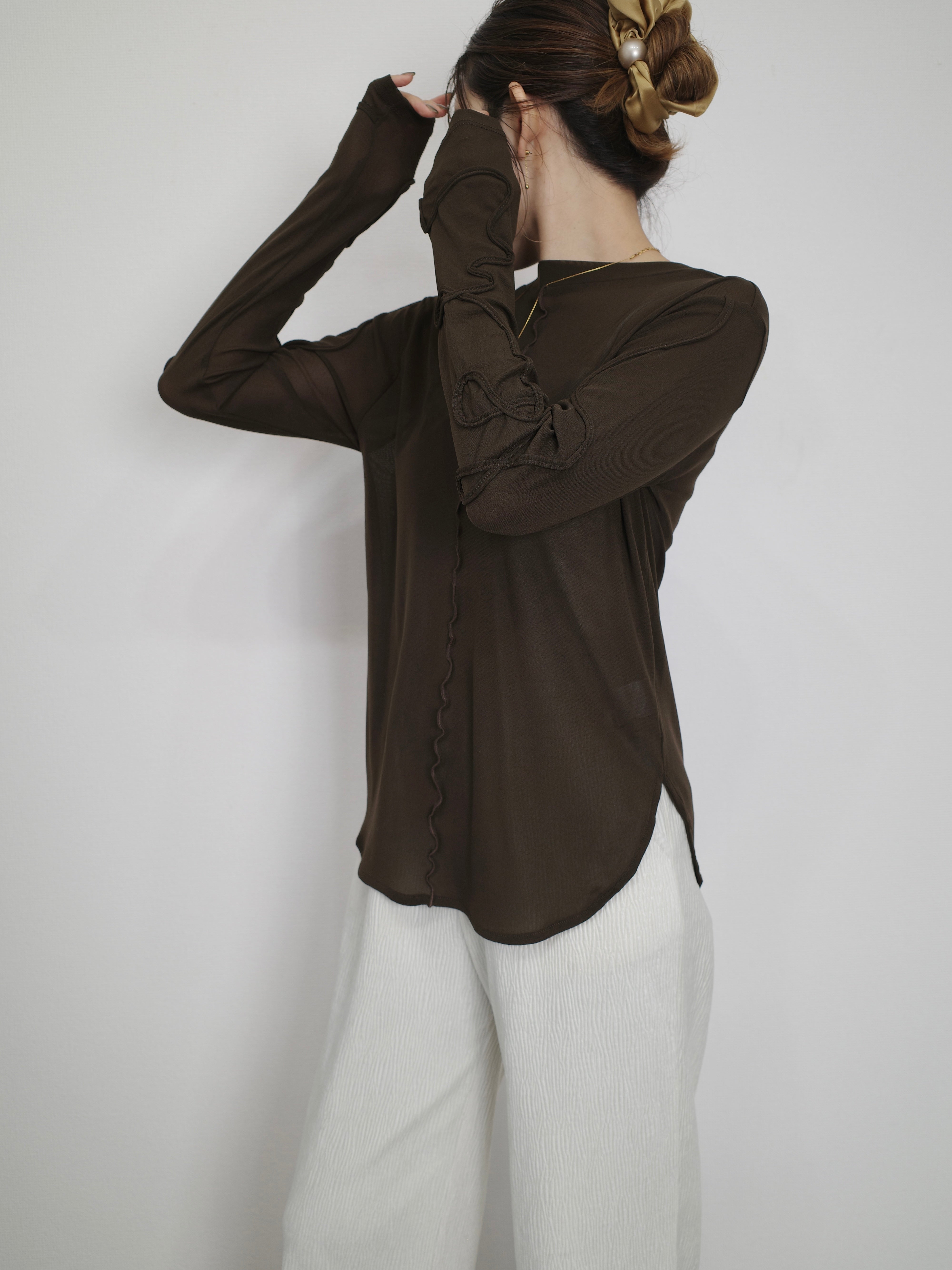 2WAY SHEER STITCH TOPS