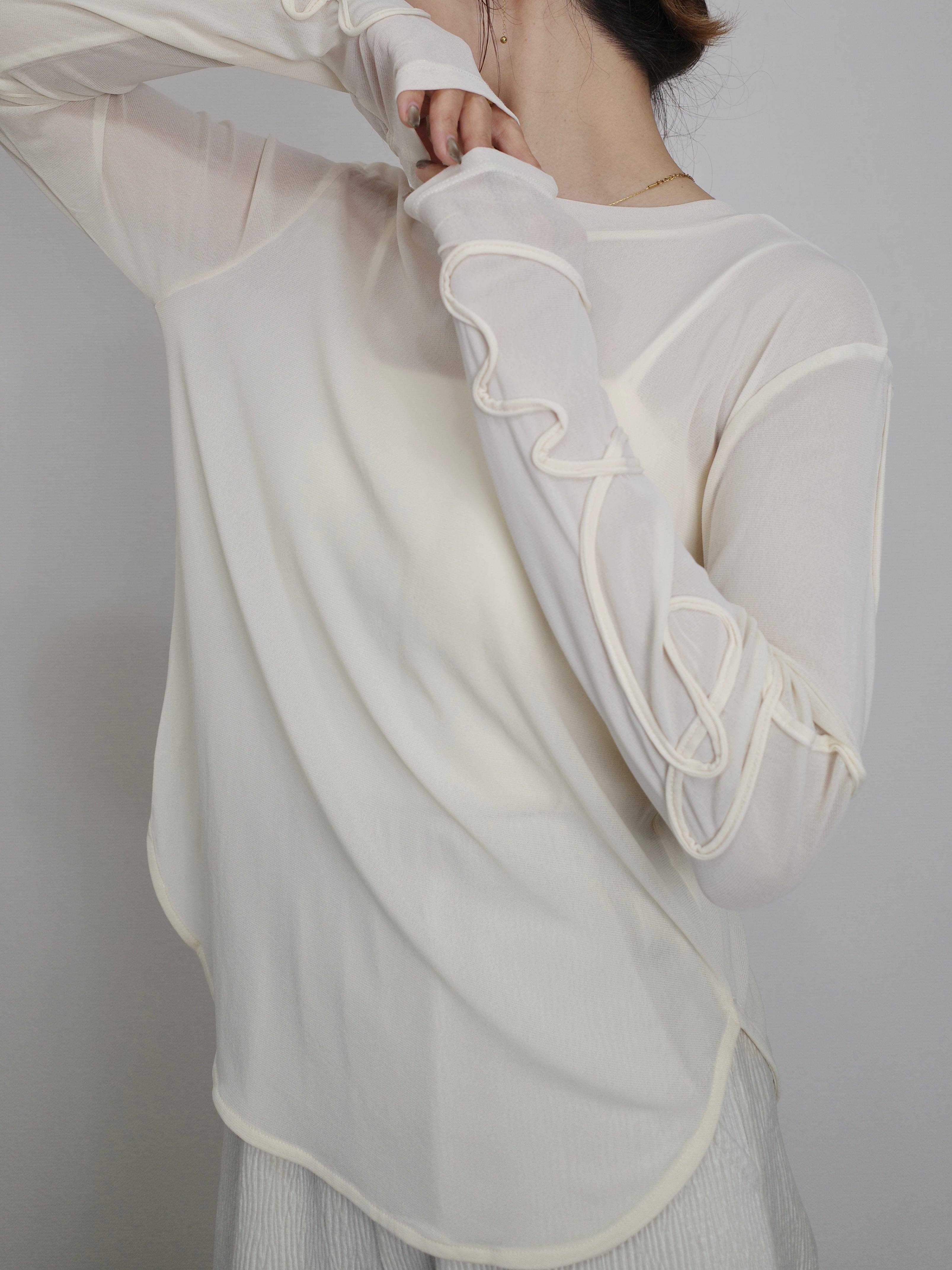 2WAY SHEER STITCH TOPS