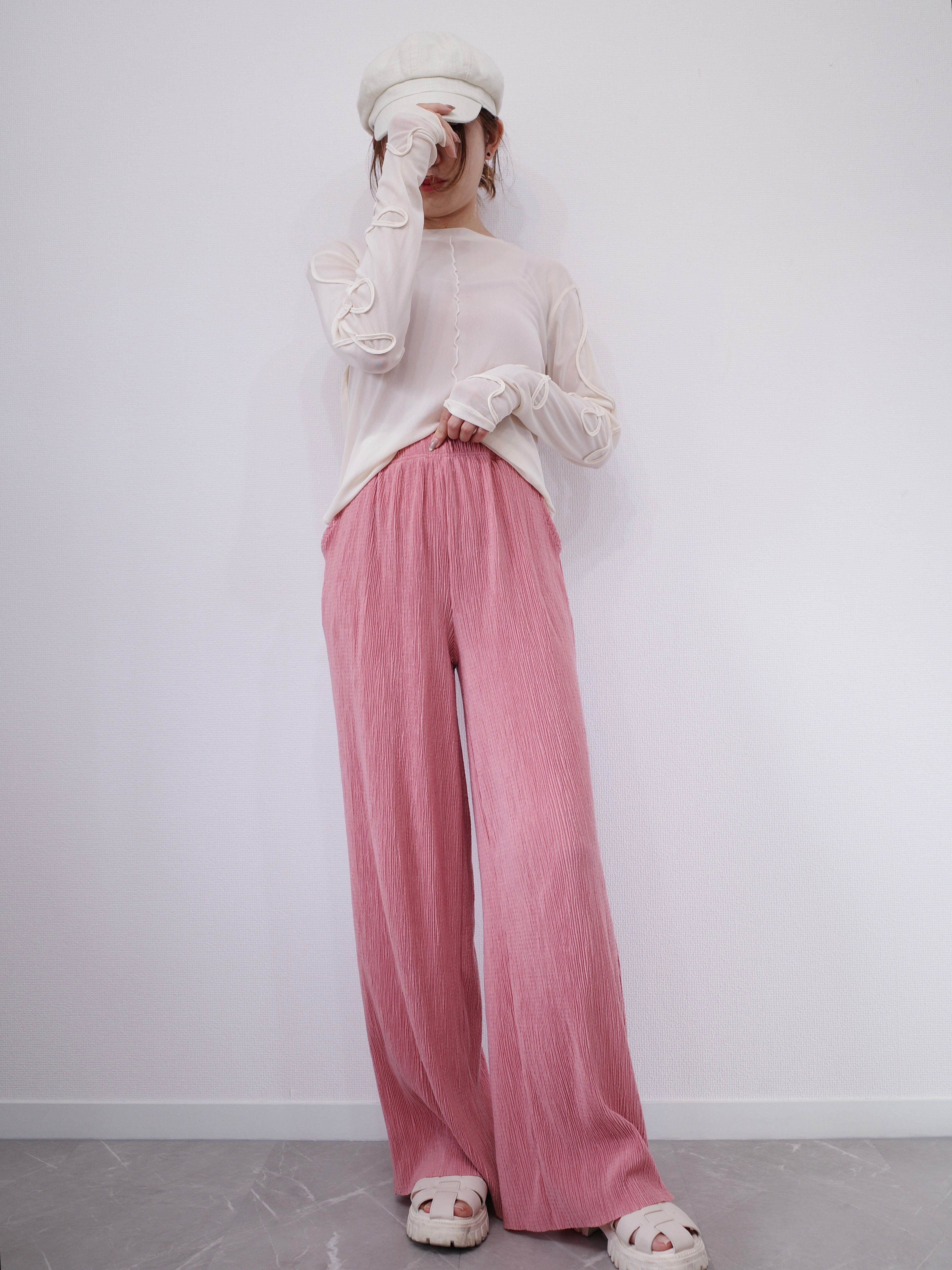 LIGHT TEXTURE STRAIGHT PANTS