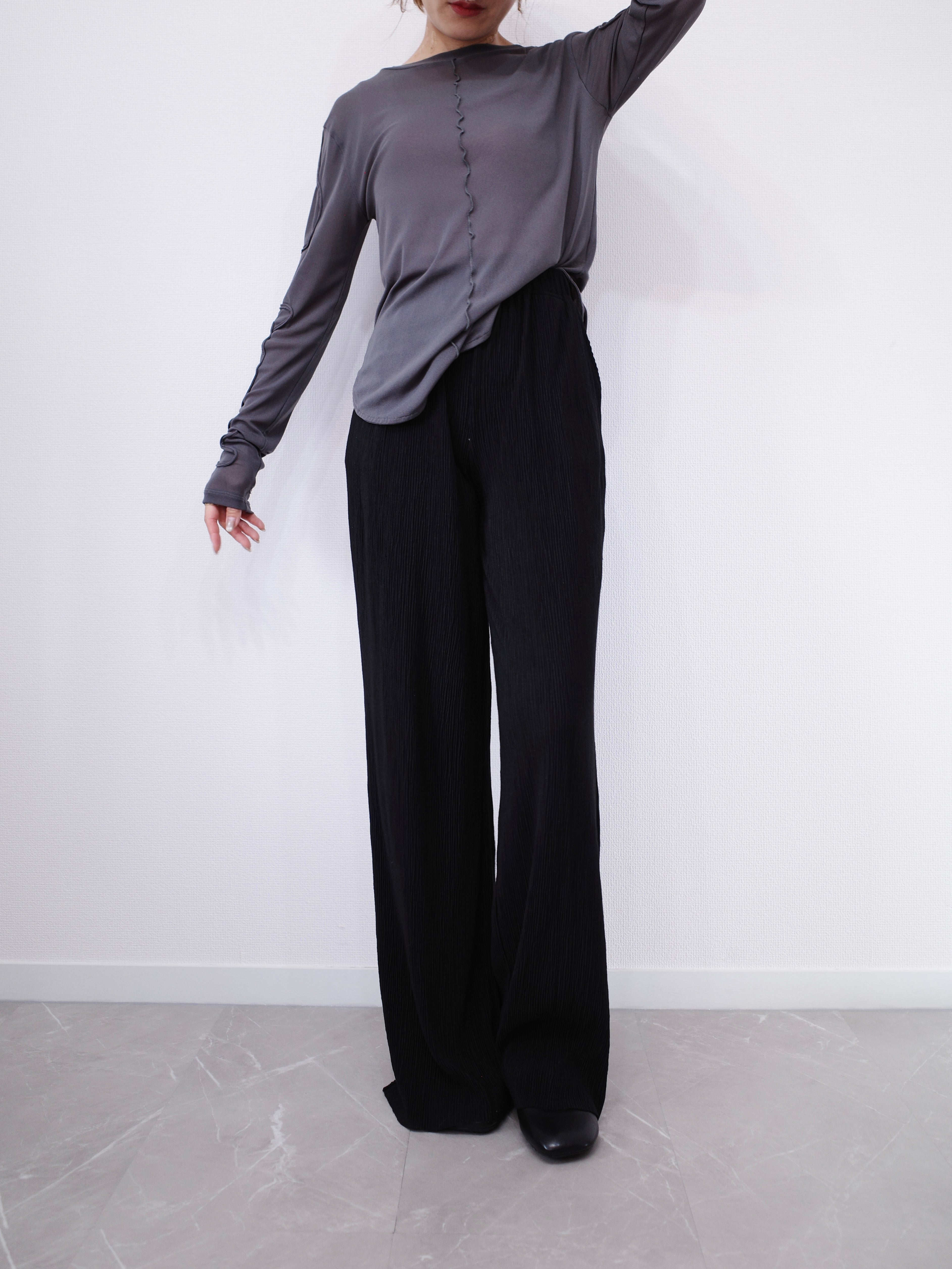LIGHT TEXTURE STRAIGHT PANTS