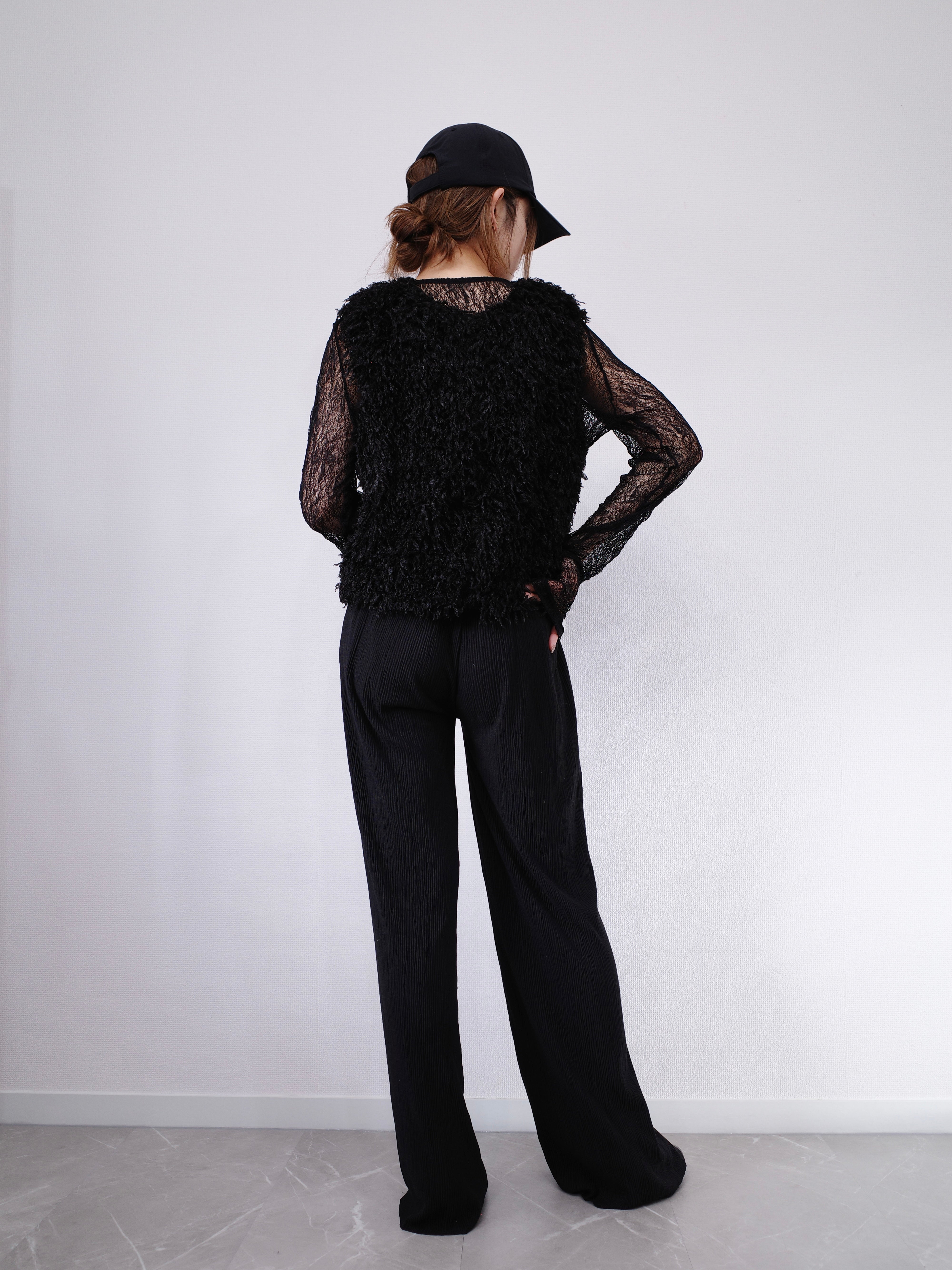 LIGHT TEXTURE STRAIGHT PANTS
