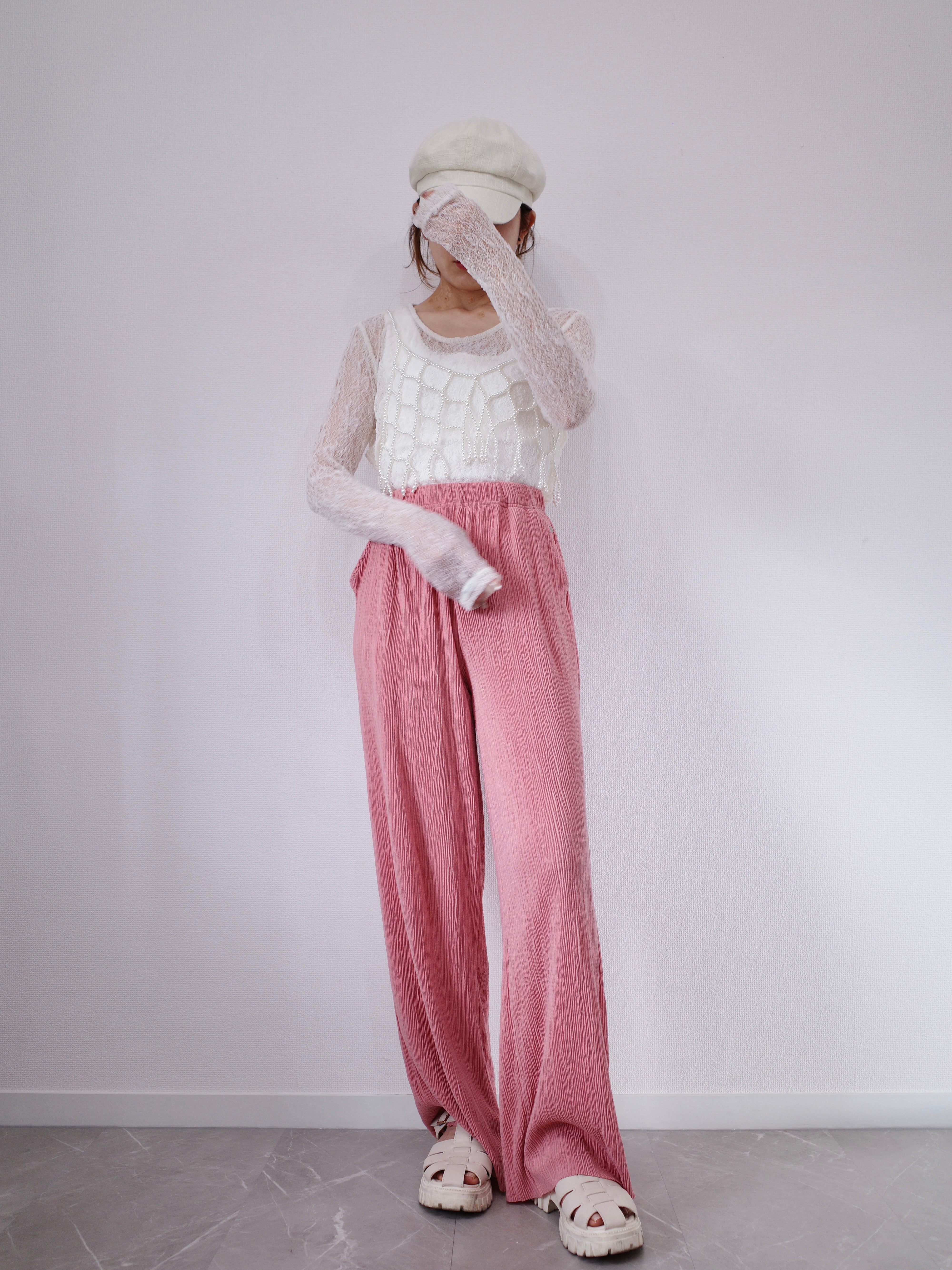 LIGHT TEXTURE STRAIGHT PANTS