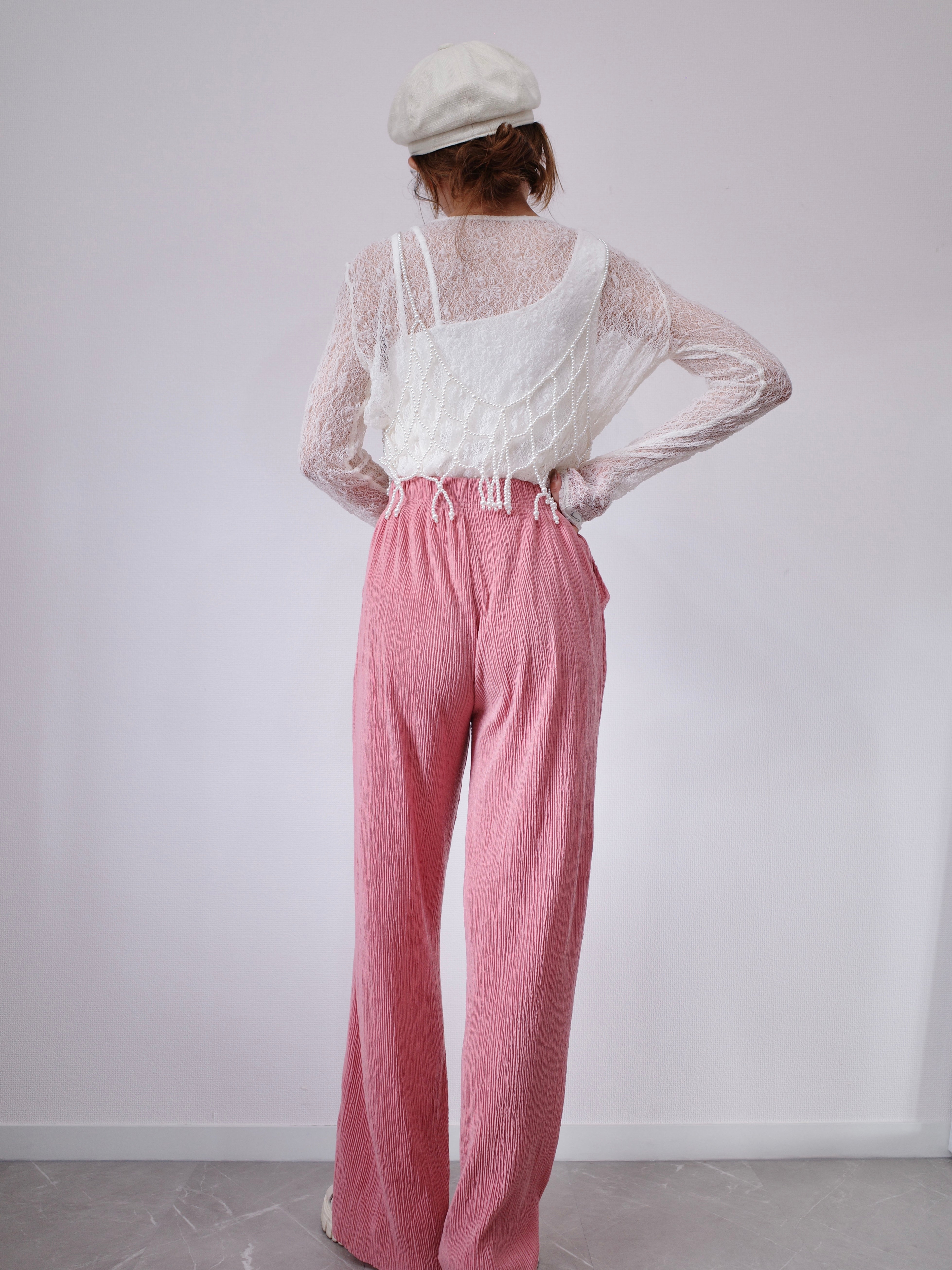 LIGHT TEXTURE STRAIGHT PANTS