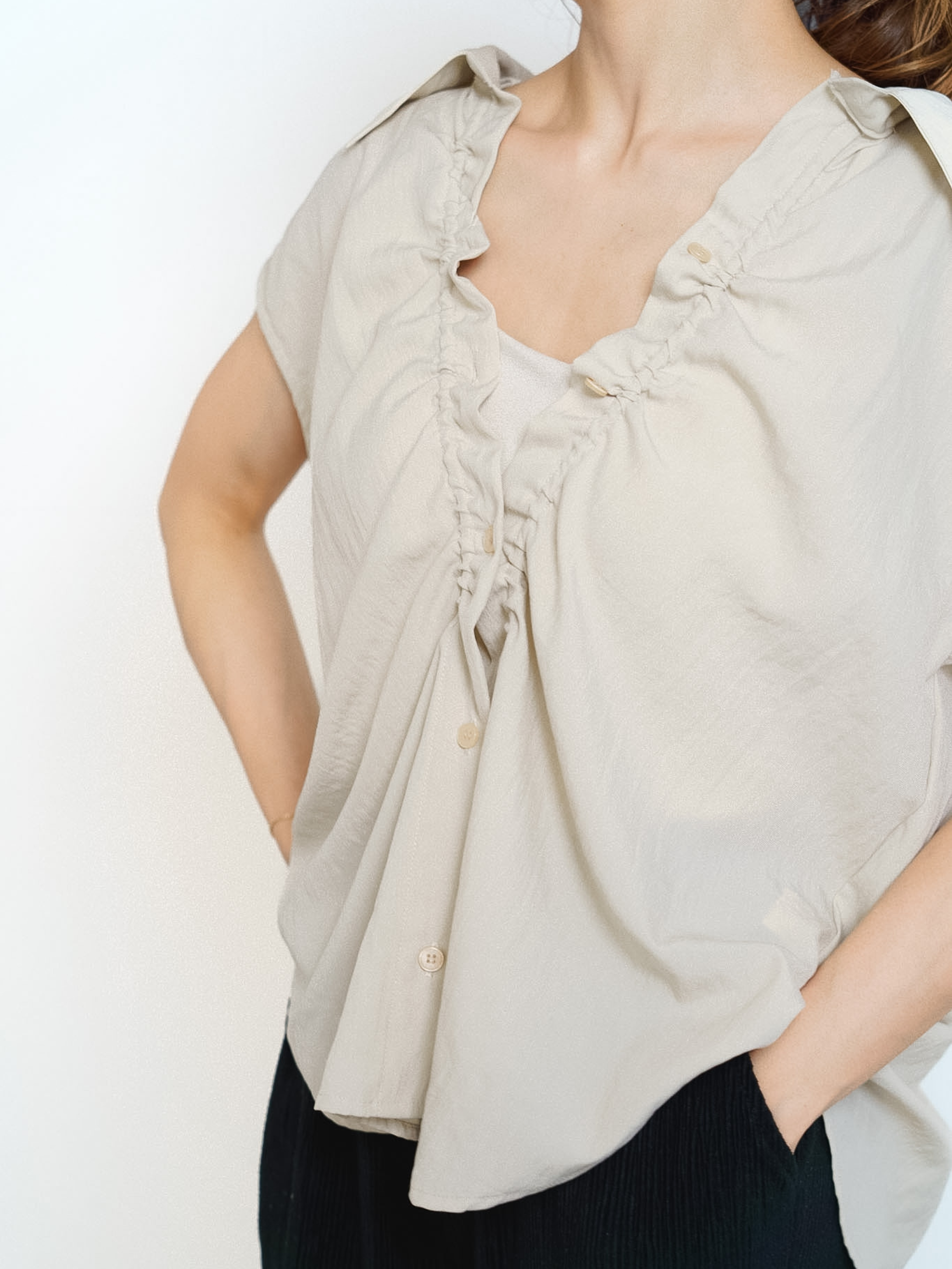 DRAWSTRING BLOUSE