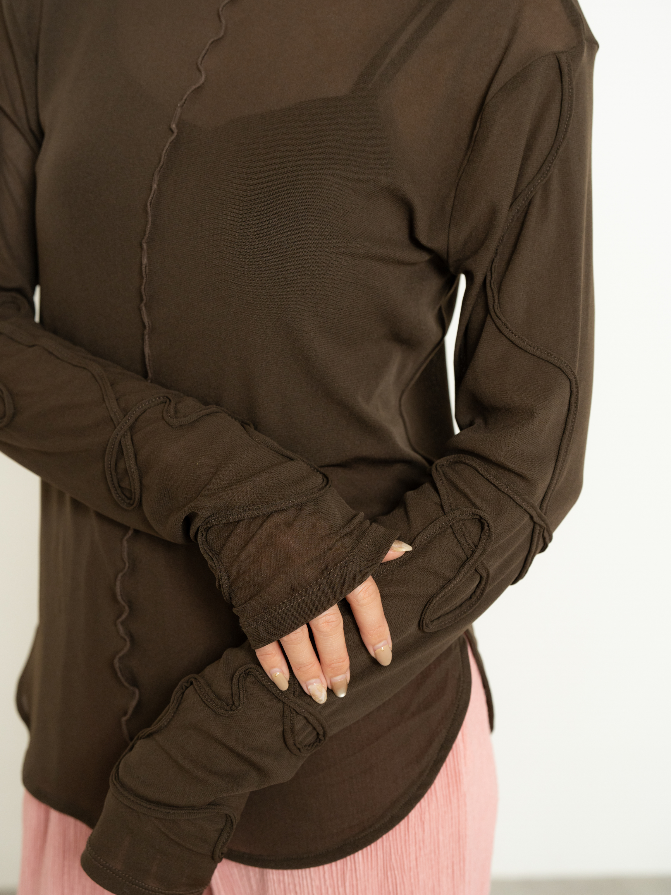 2WAY SHEER STITCH TOPS