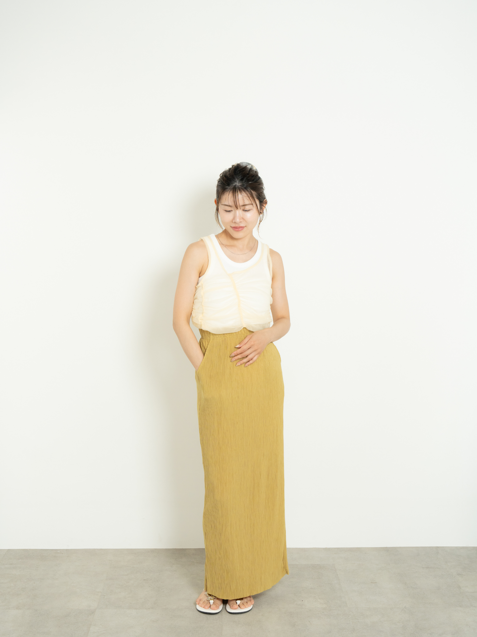 SHIRRED SHEER TANK TOP SET