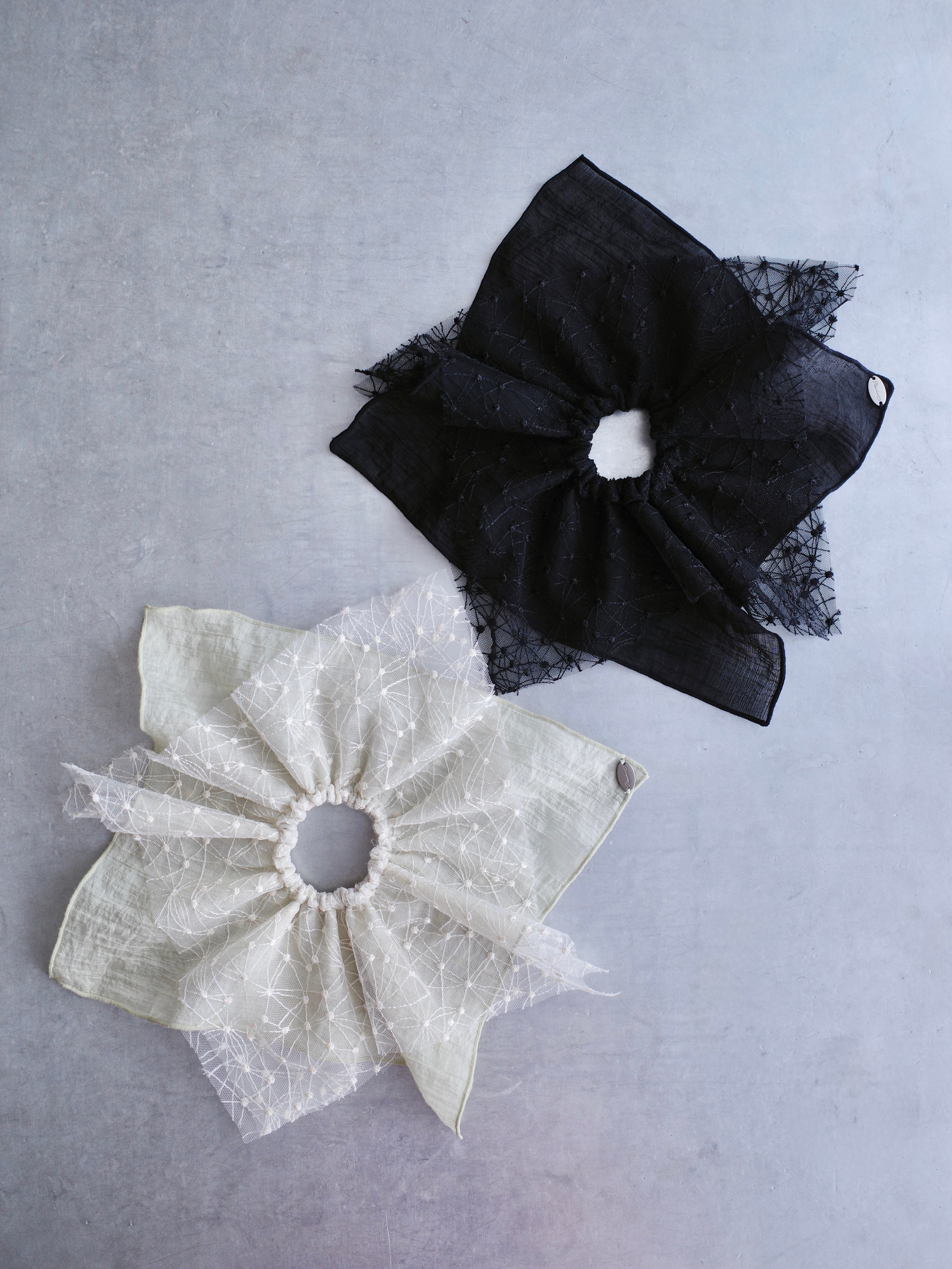 EMBROIDERY SQUARE SCRUNCHIE