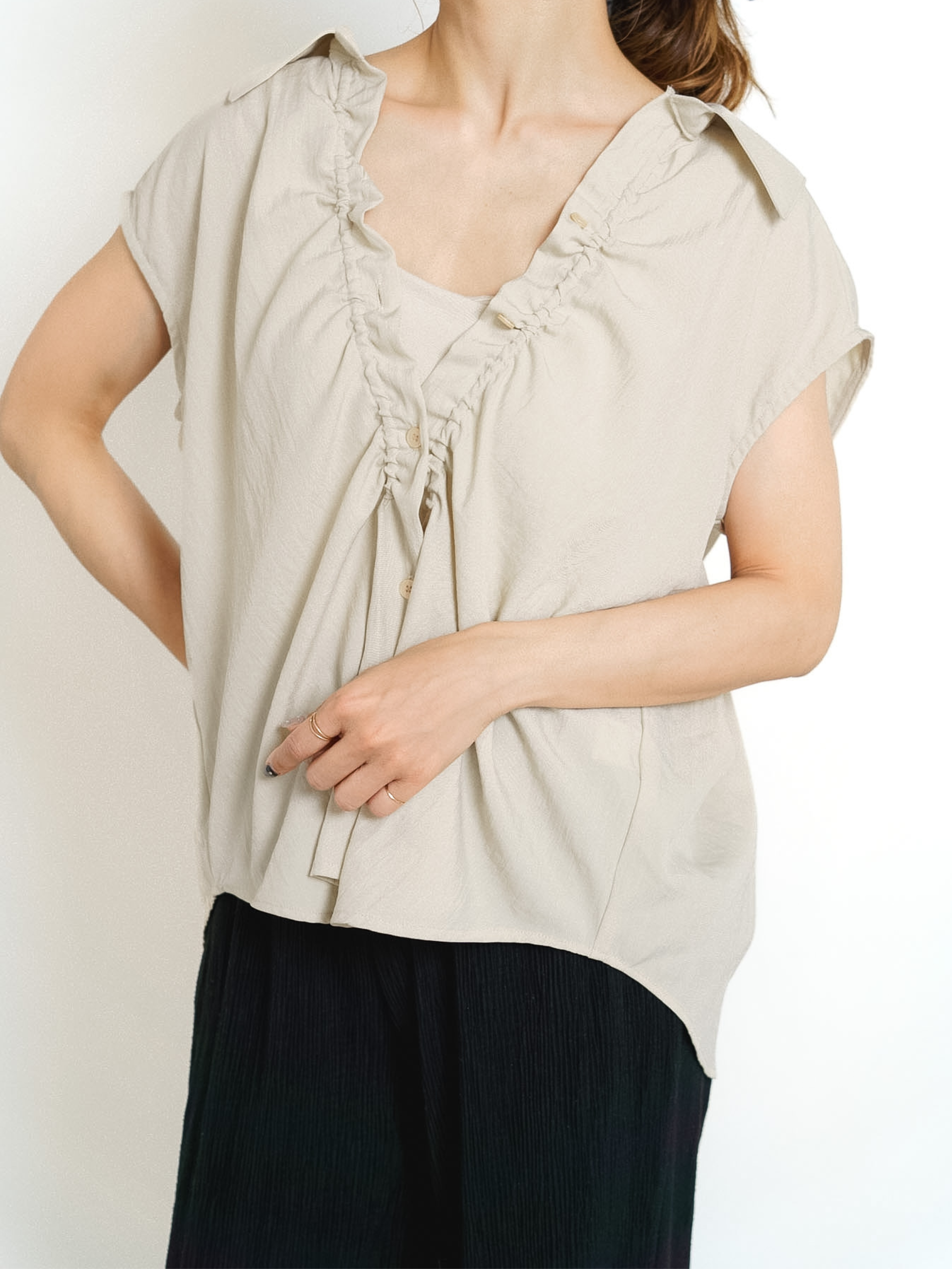 DRAWSTRING BLOUSE
