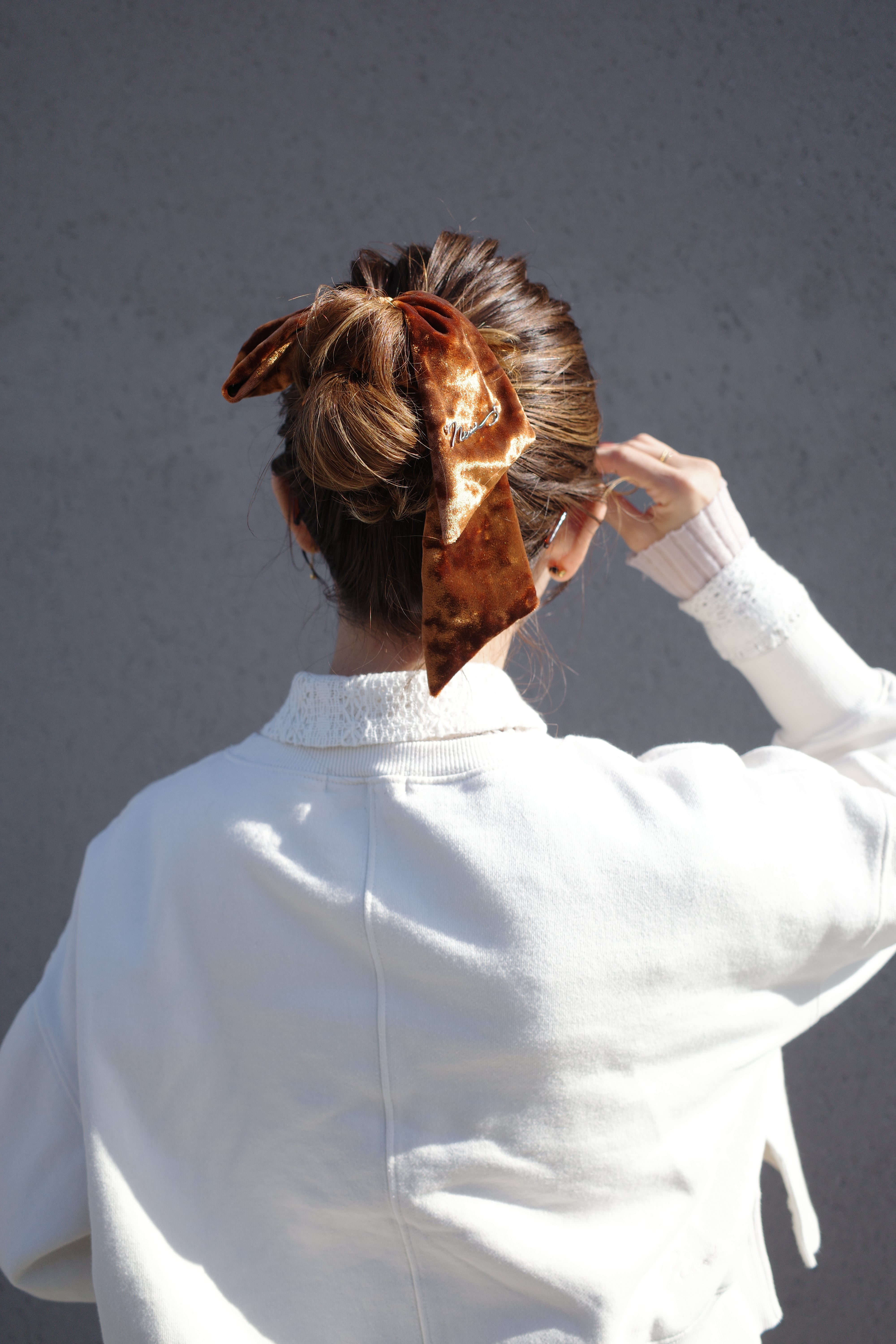 VELOUR RIBBON 3WAY SCRUNCHIE