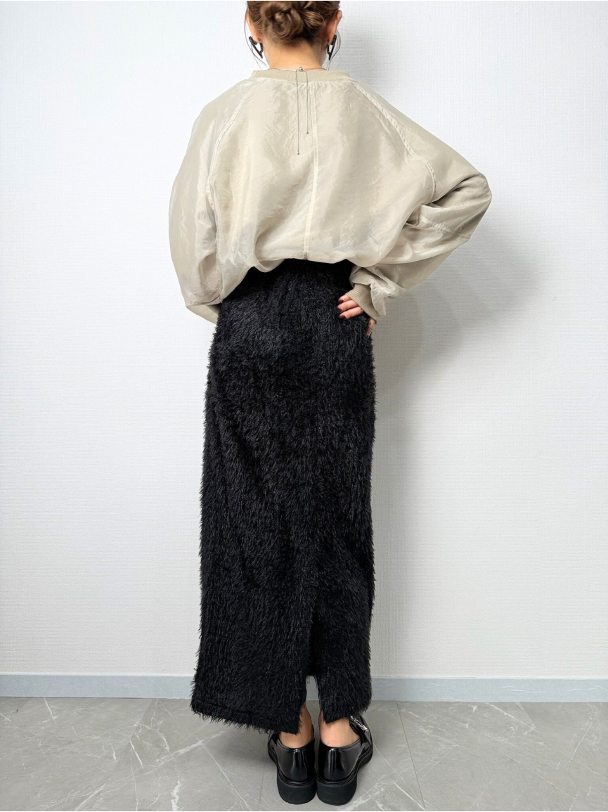 【即納】shaggy knit skirt