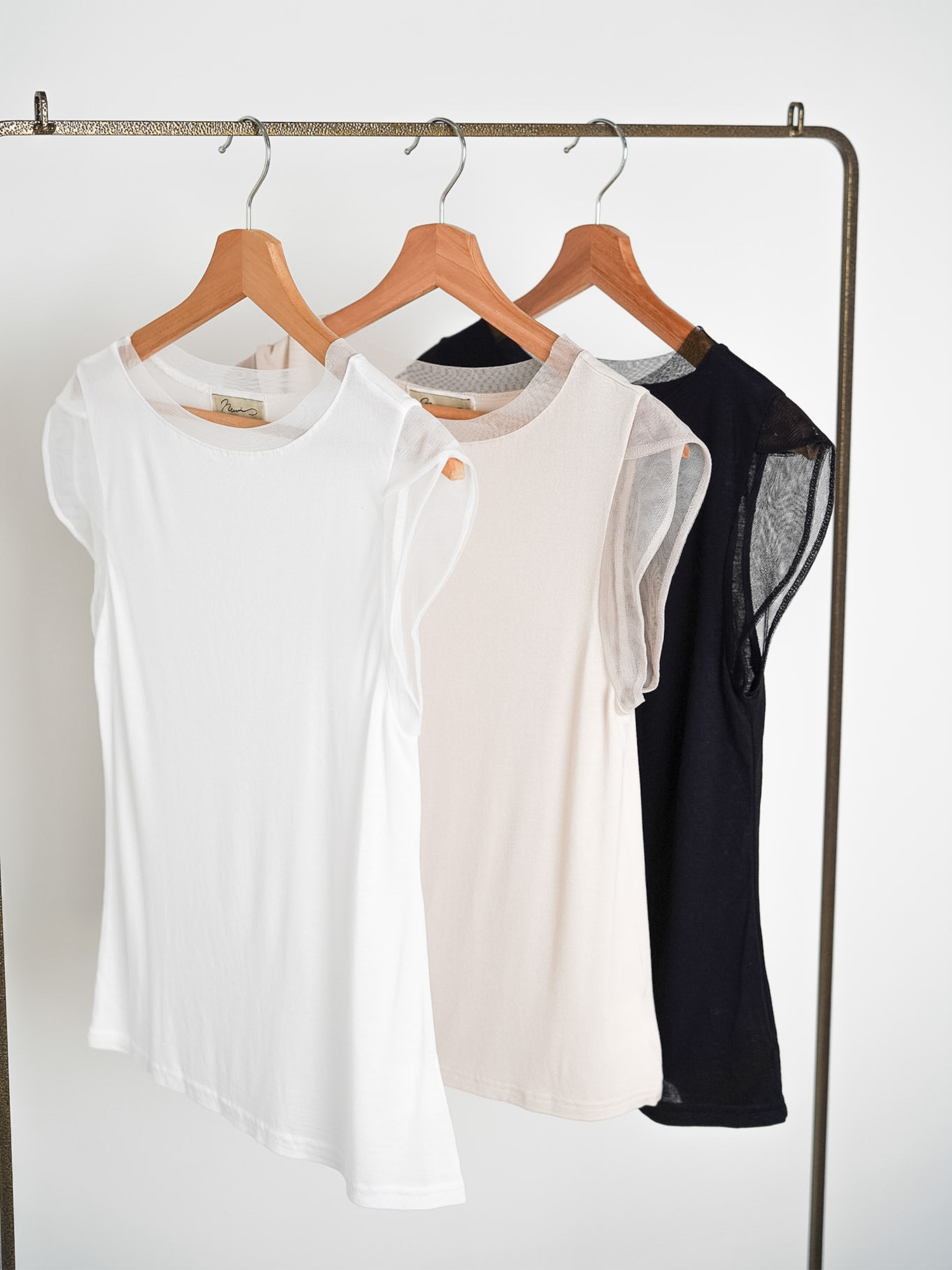SHEER FRENCH SLEEVE TOP