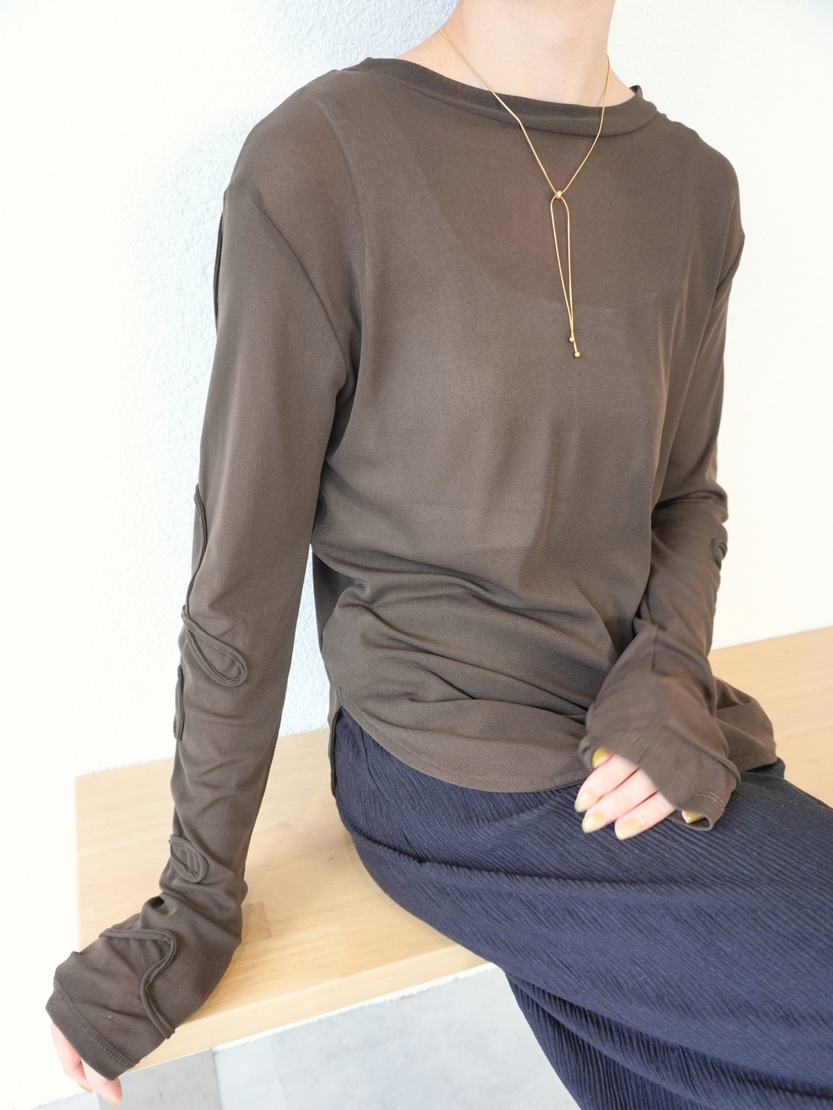 2WAY SHEER STITCH TOPS【9/25〜 再販】