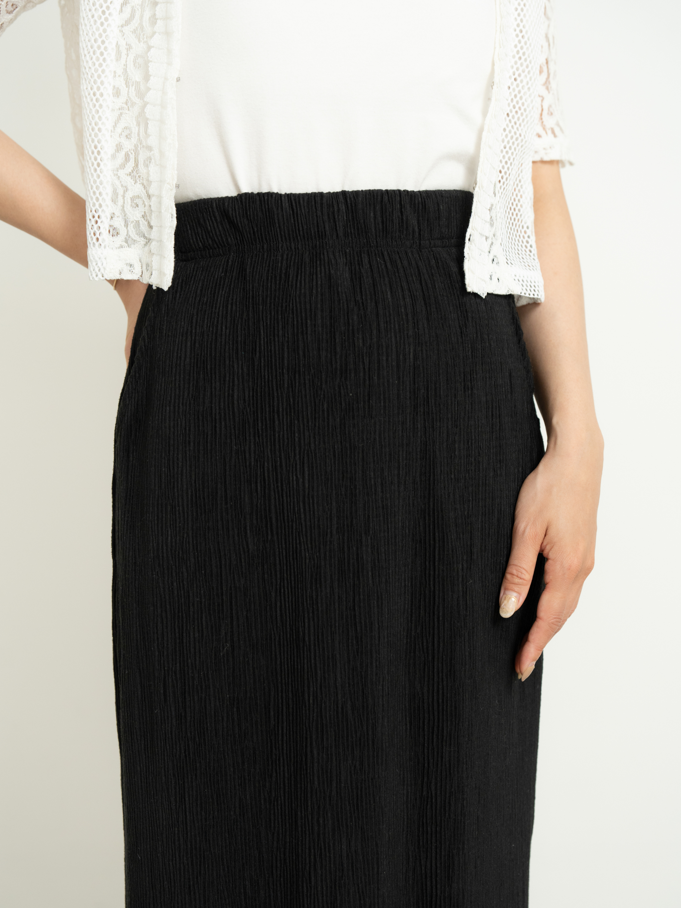 LIGHT TEXTURE PENCIL SKIRT