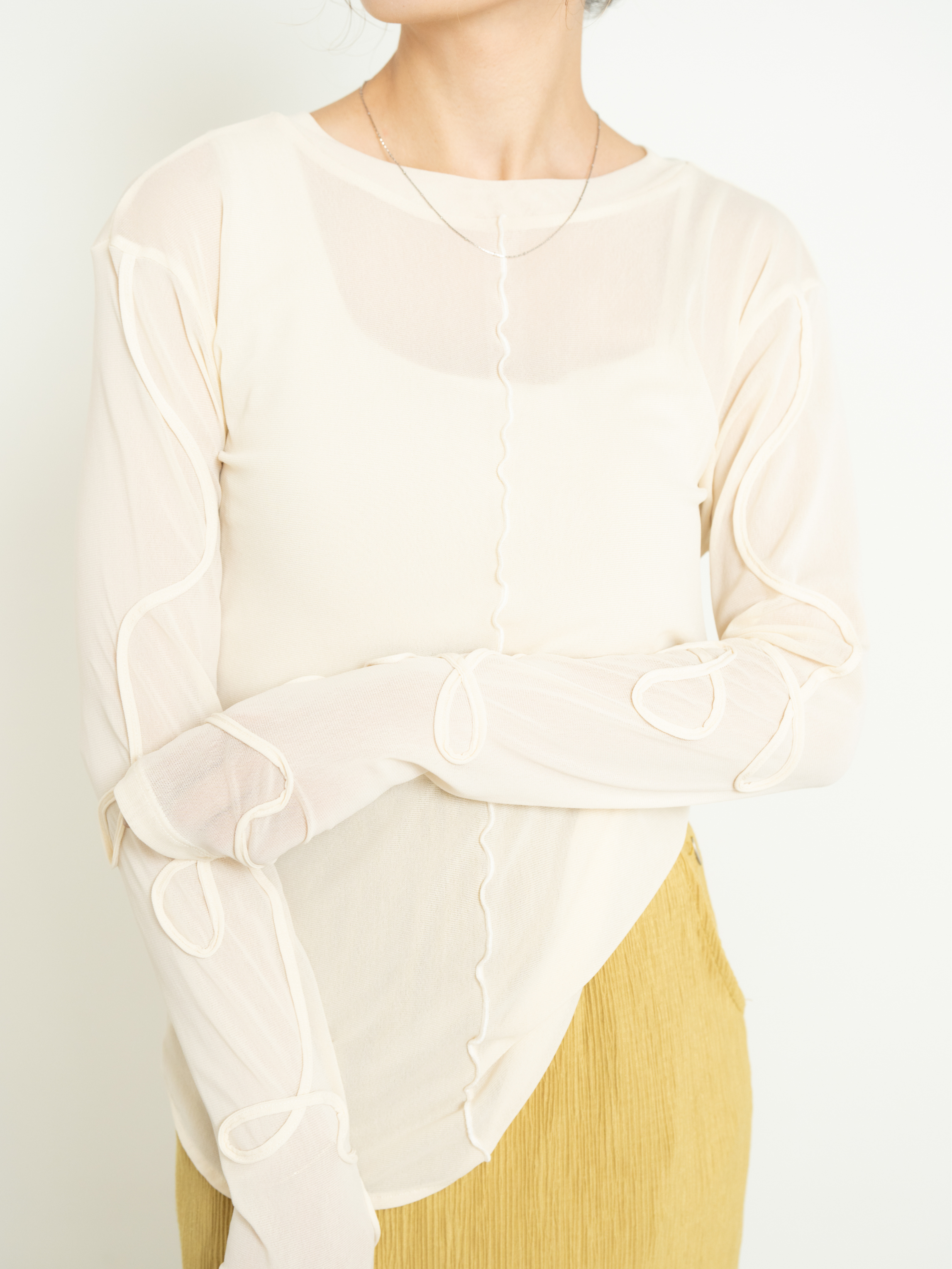 2WAY SHEER STITCH TOPS