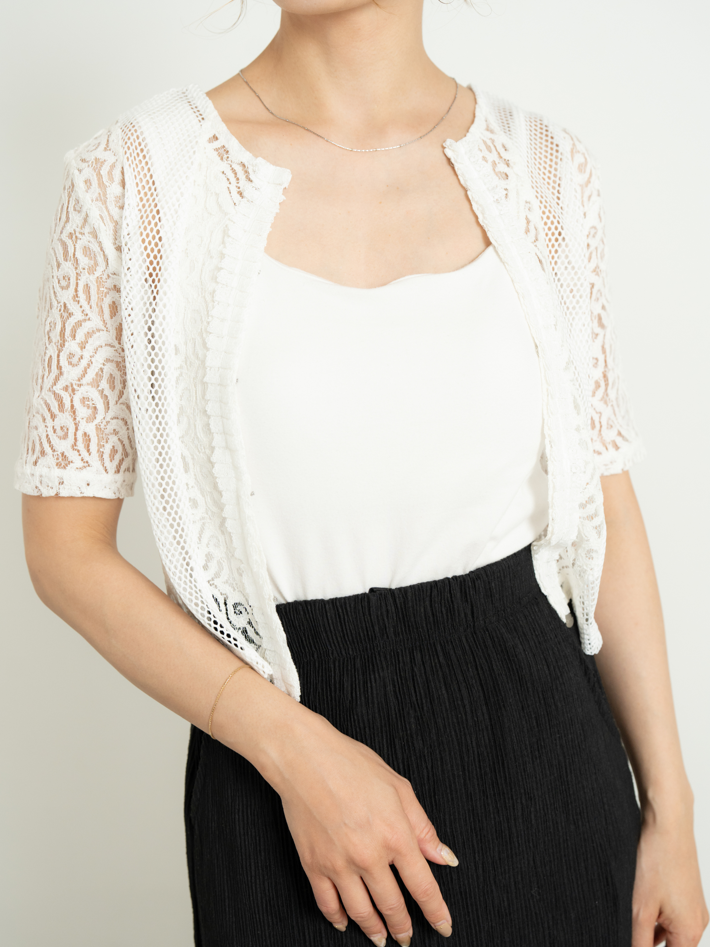 2WAY CLASSICAL LACE MESH TOP