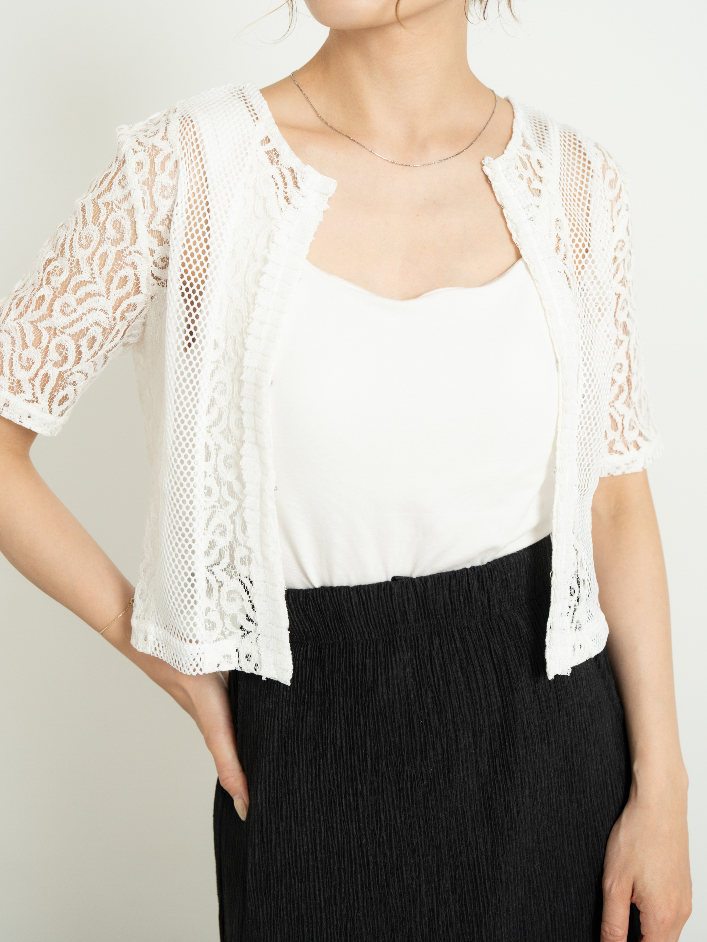 2WAY CLASSICAL LACE MESH TOP