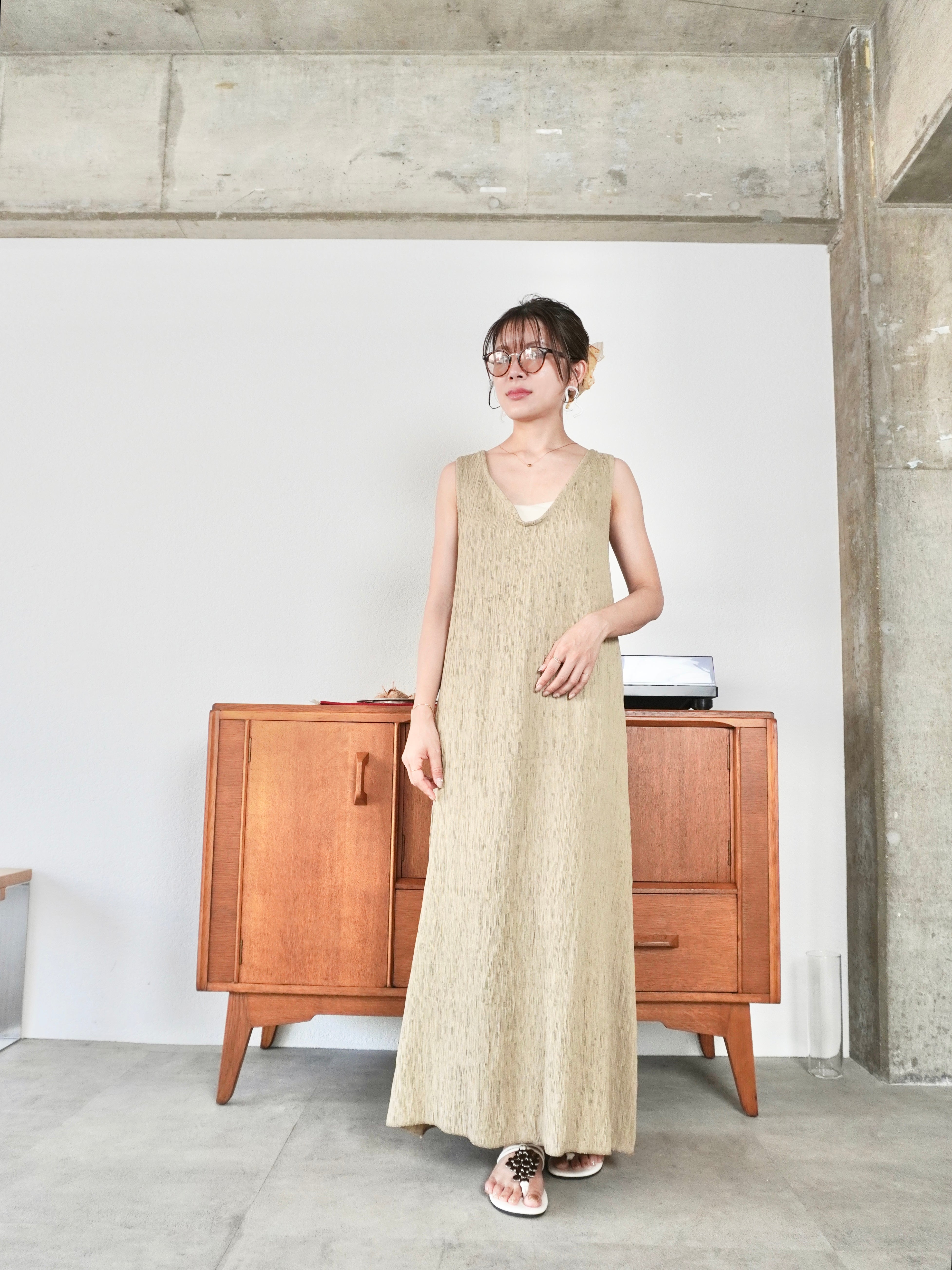 2WAY SLEEVELESS DRESS - V NECK -