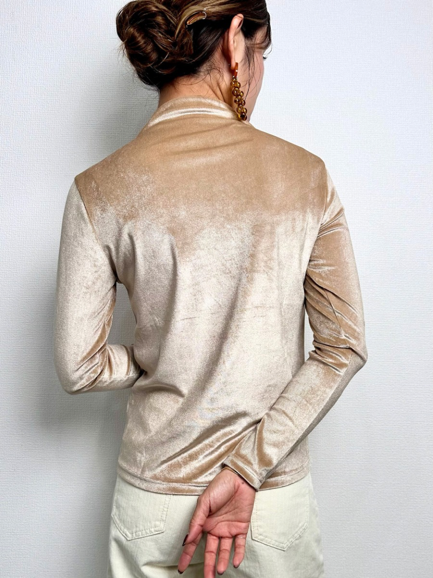 mockneck velour tops