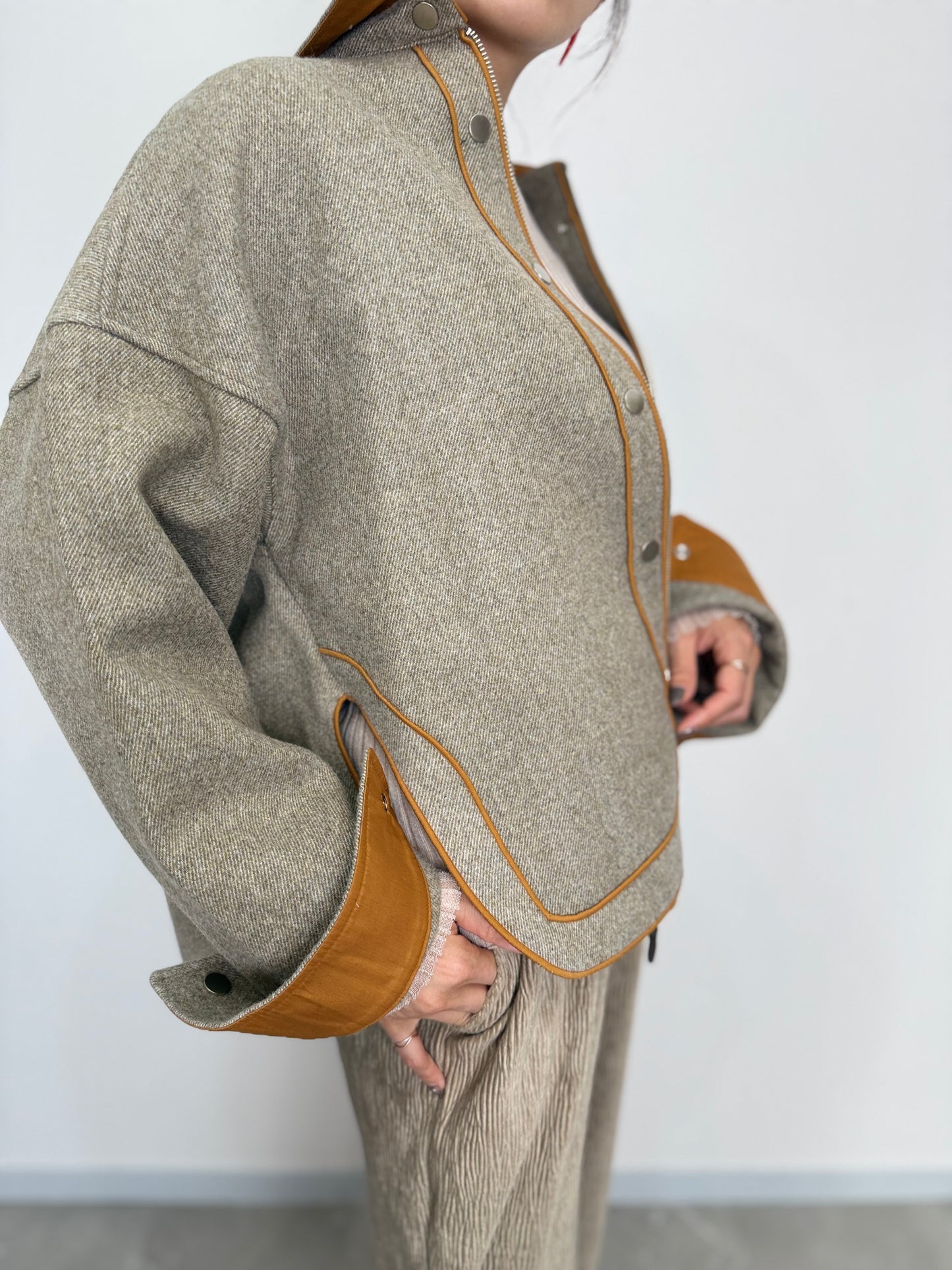 PREMIUM WOOL COMBI LINE JACKET