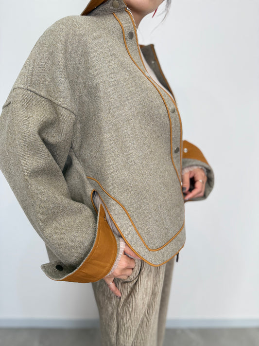 PREMIUM WOOL COMBI LINE JACKET