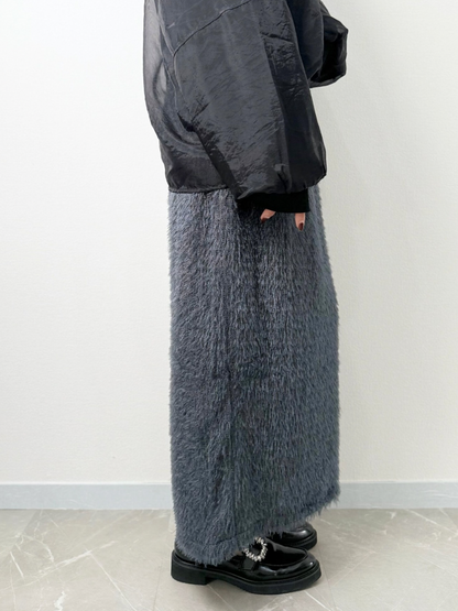 【即納】shaggy knit skirt