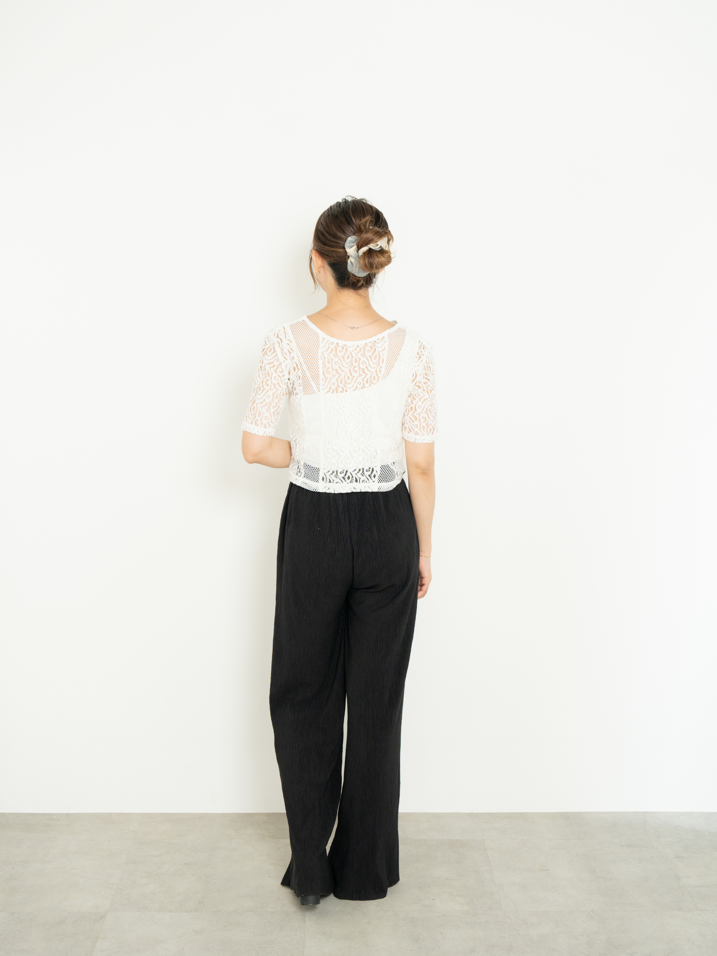 2WAY CLASSICAL LACE MESH TOP