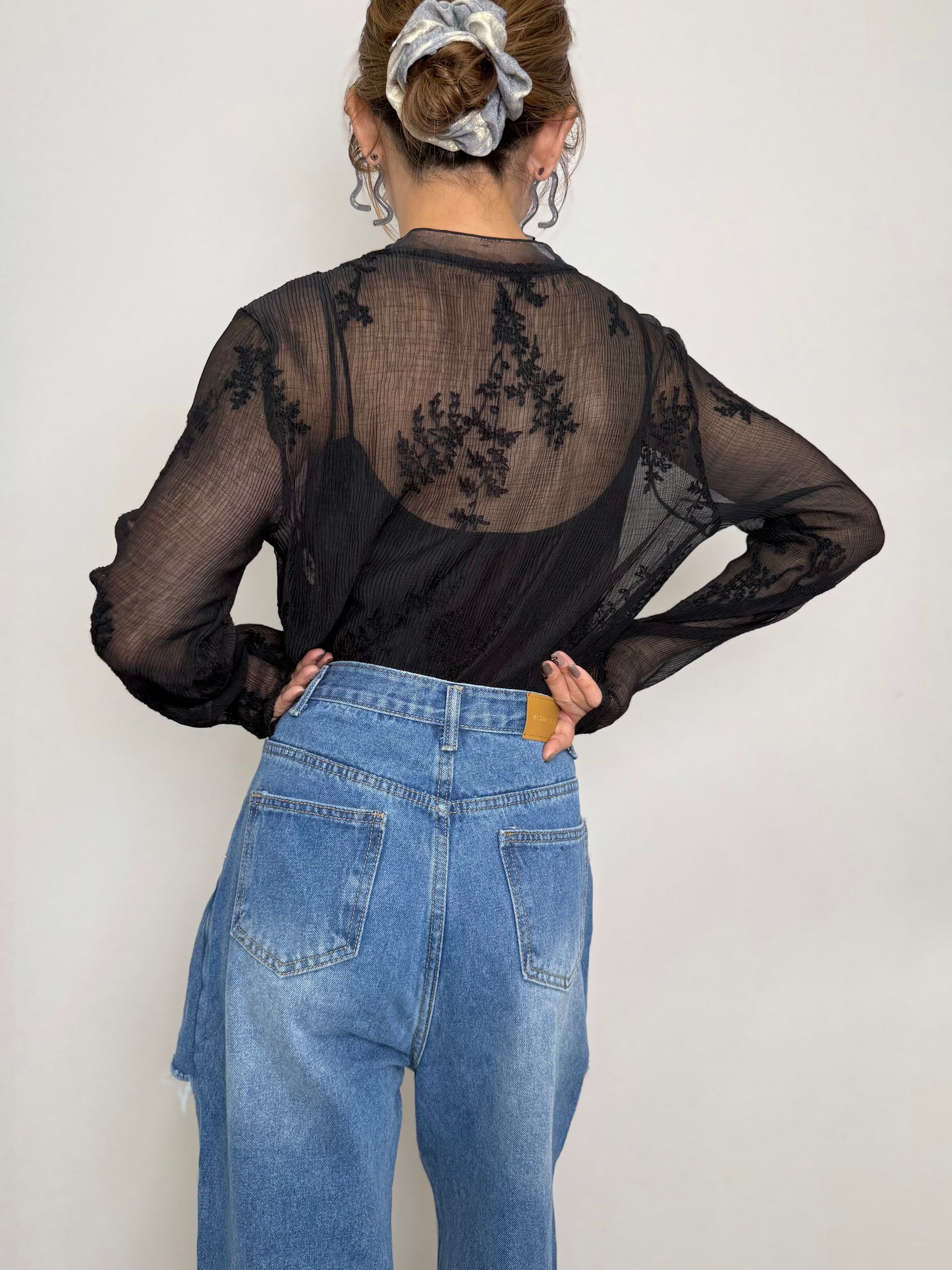 EMBROIDERED SHEER TOPS