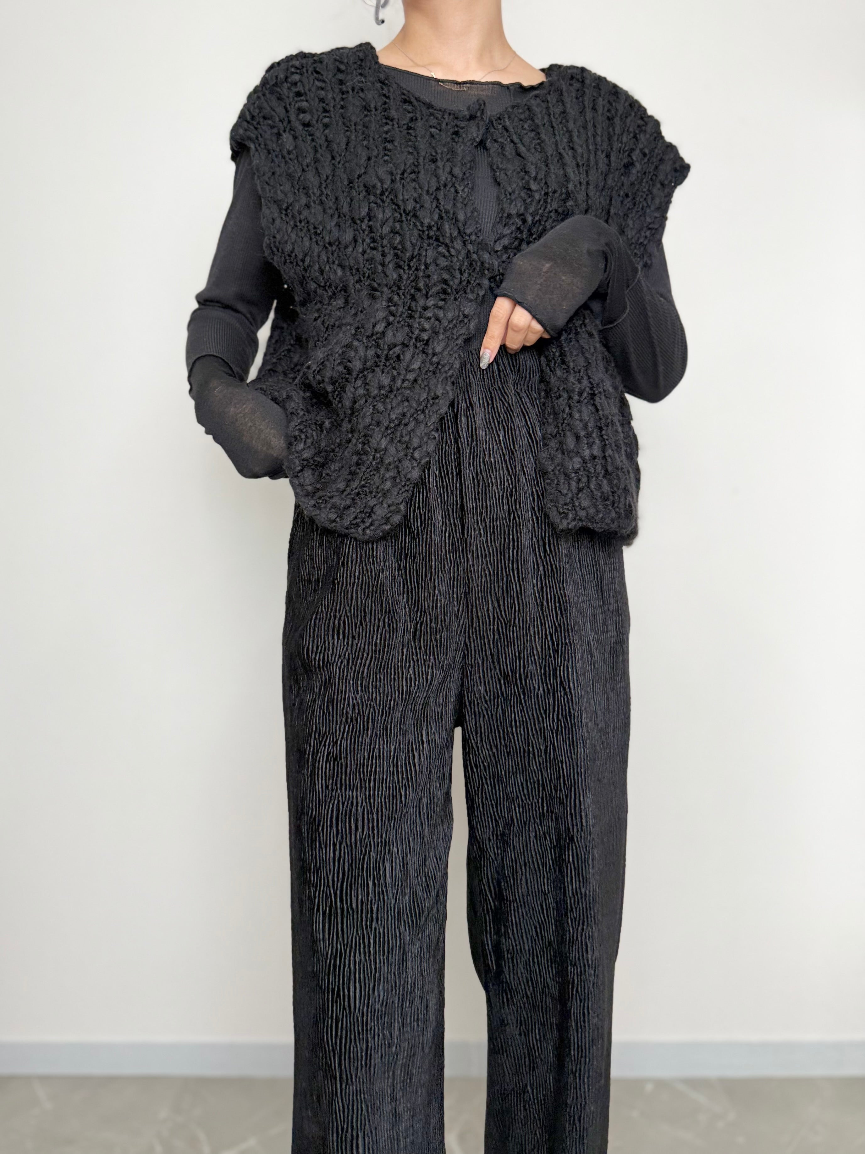 VELOUR LIKE STRAIGHT PANTS