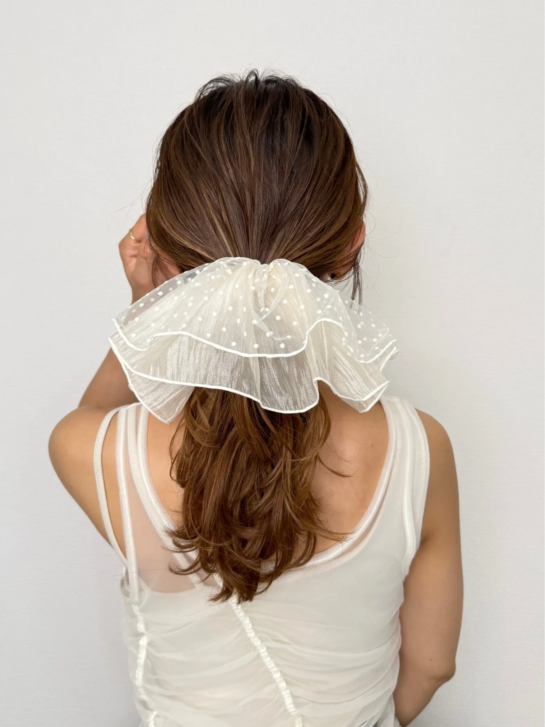 SHEER DOT SCRUNCHIE