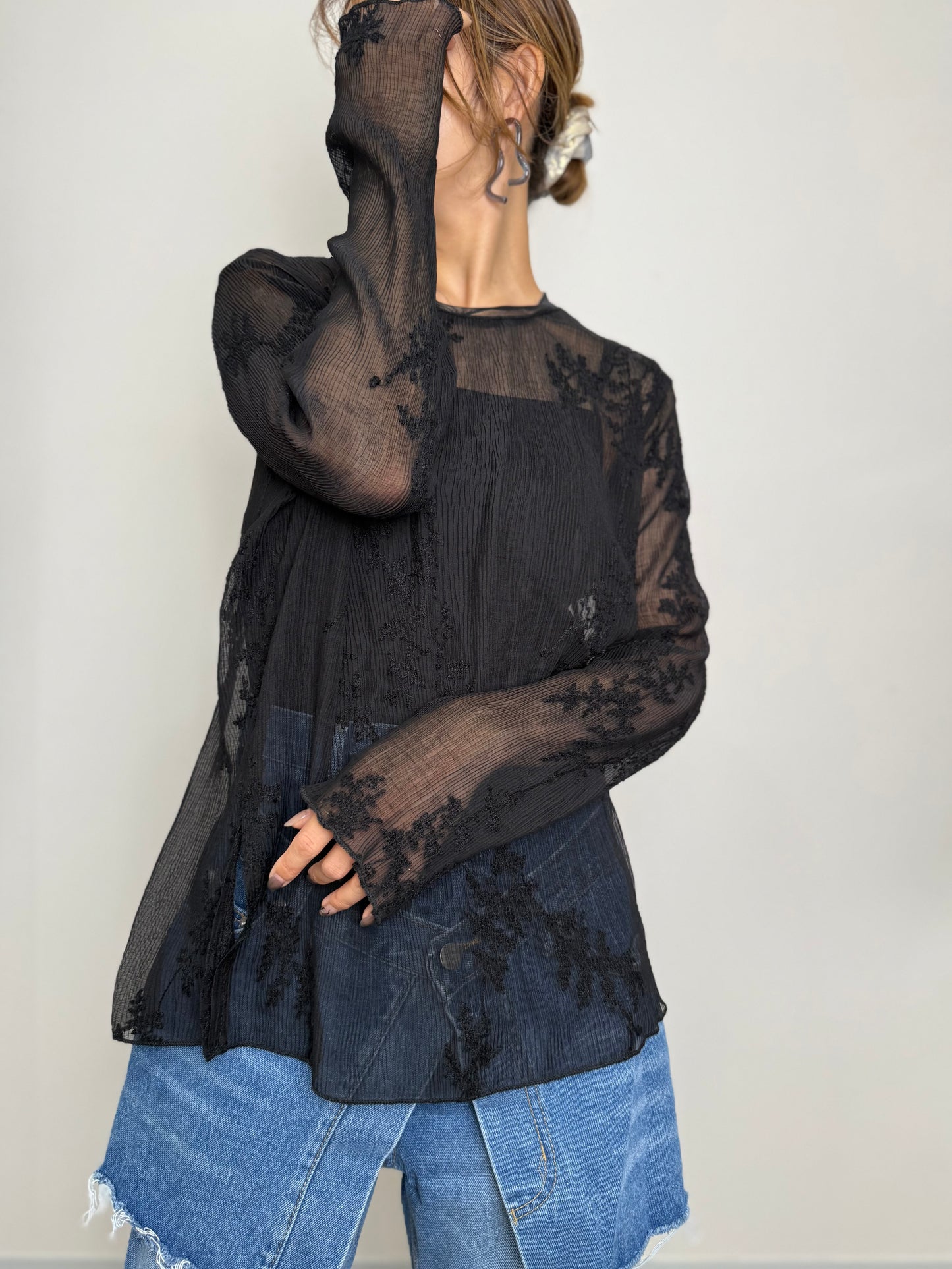 EMBROIDERED SHEER TOPS