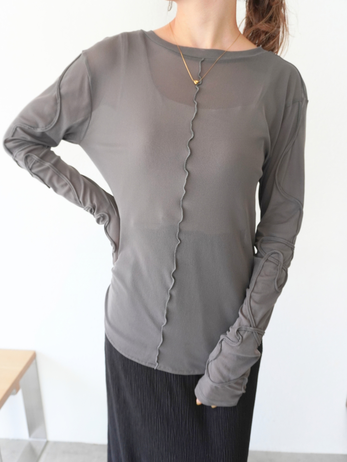 2WAY SHEER STITCH TOPS【9/25〜 再販】