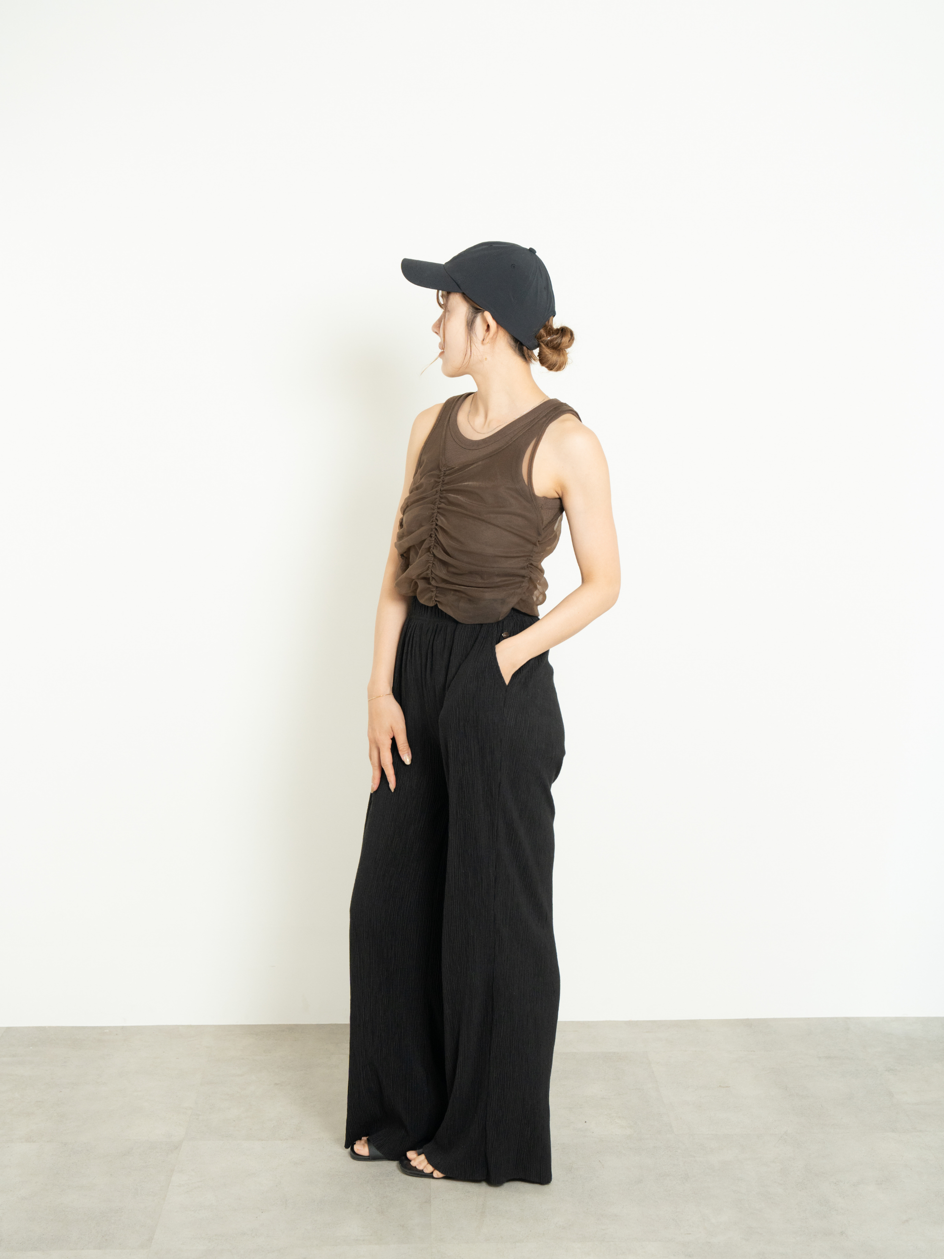 SHIRRED SHEER TANK TOP SET