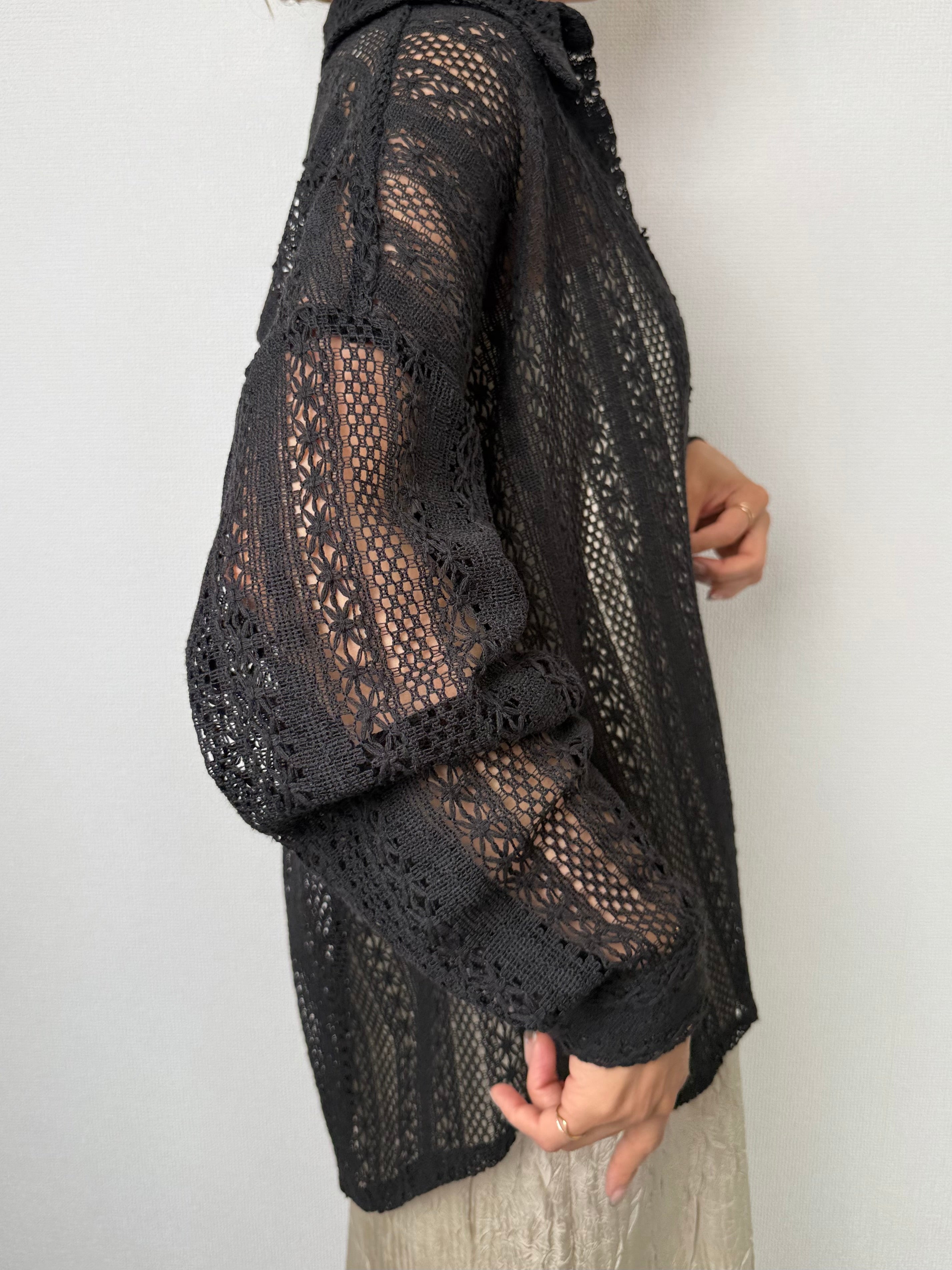 OPEN KNIT LOOSE SHIRT