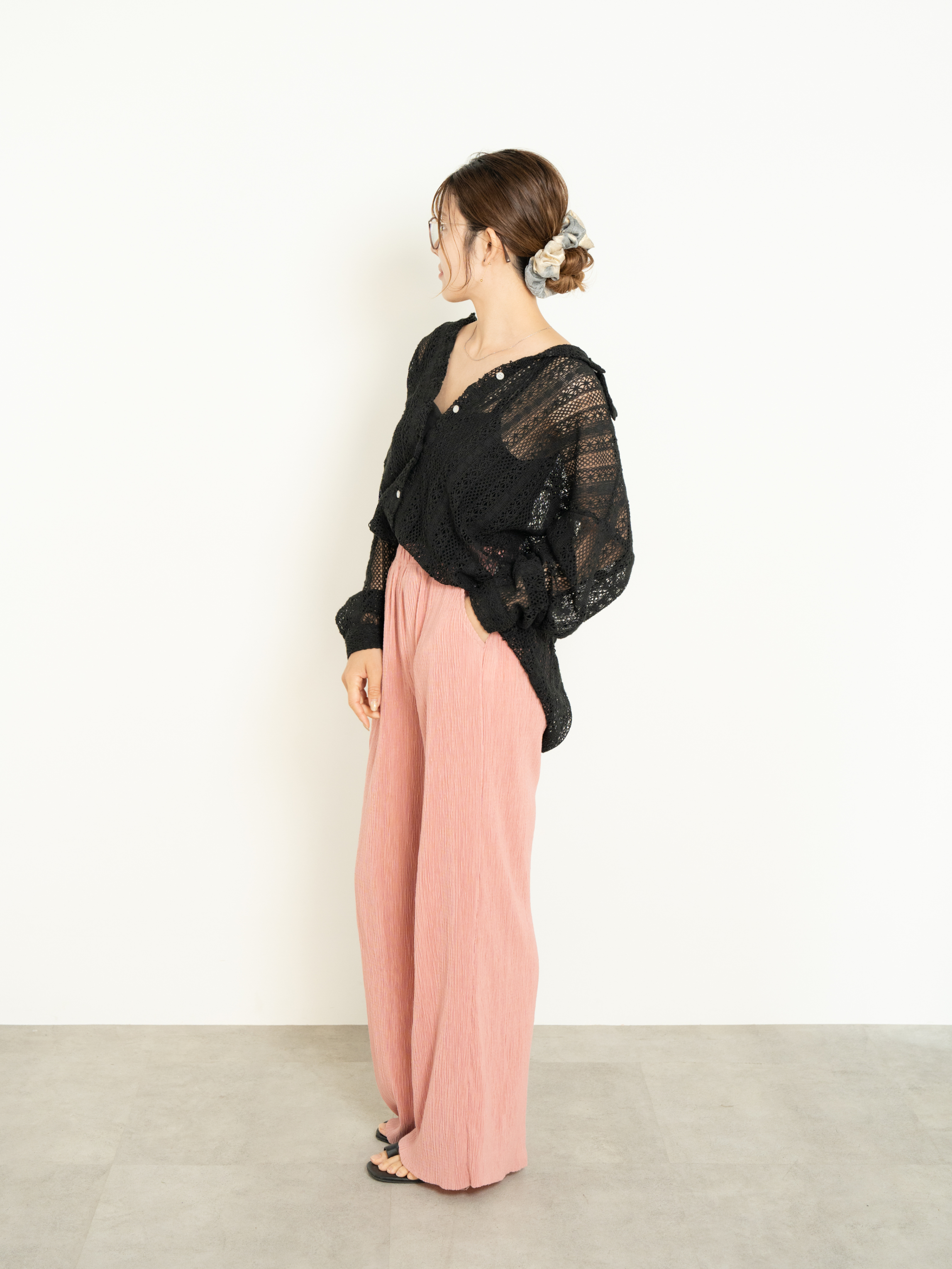 OPEN KNIT LOOSE SHIRT